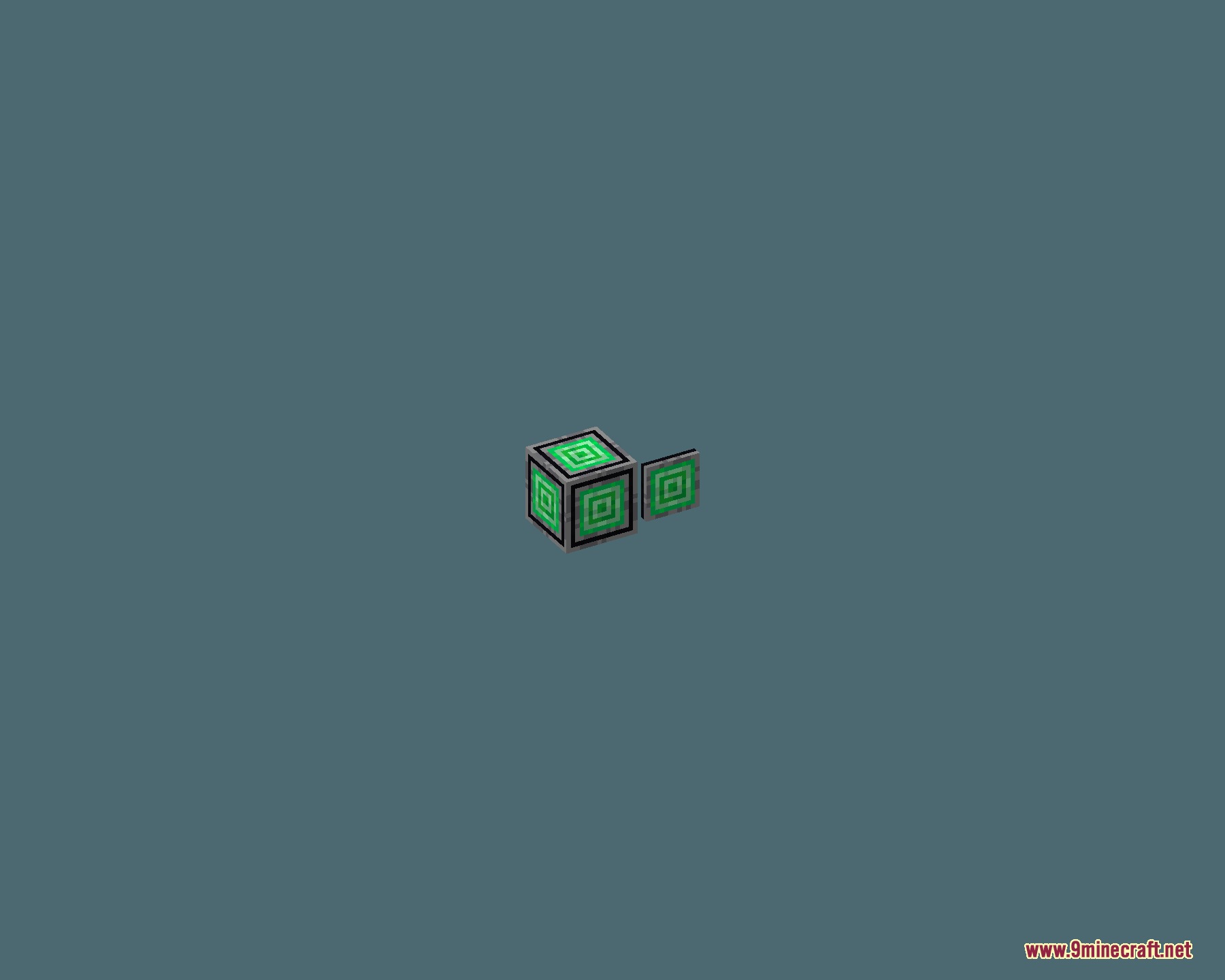 Obsidian Network Interface Resource Pack (1.21.1) – Sleek Dark Aesthetic 8 Green square patterned block and panel from the obsidian network interface
