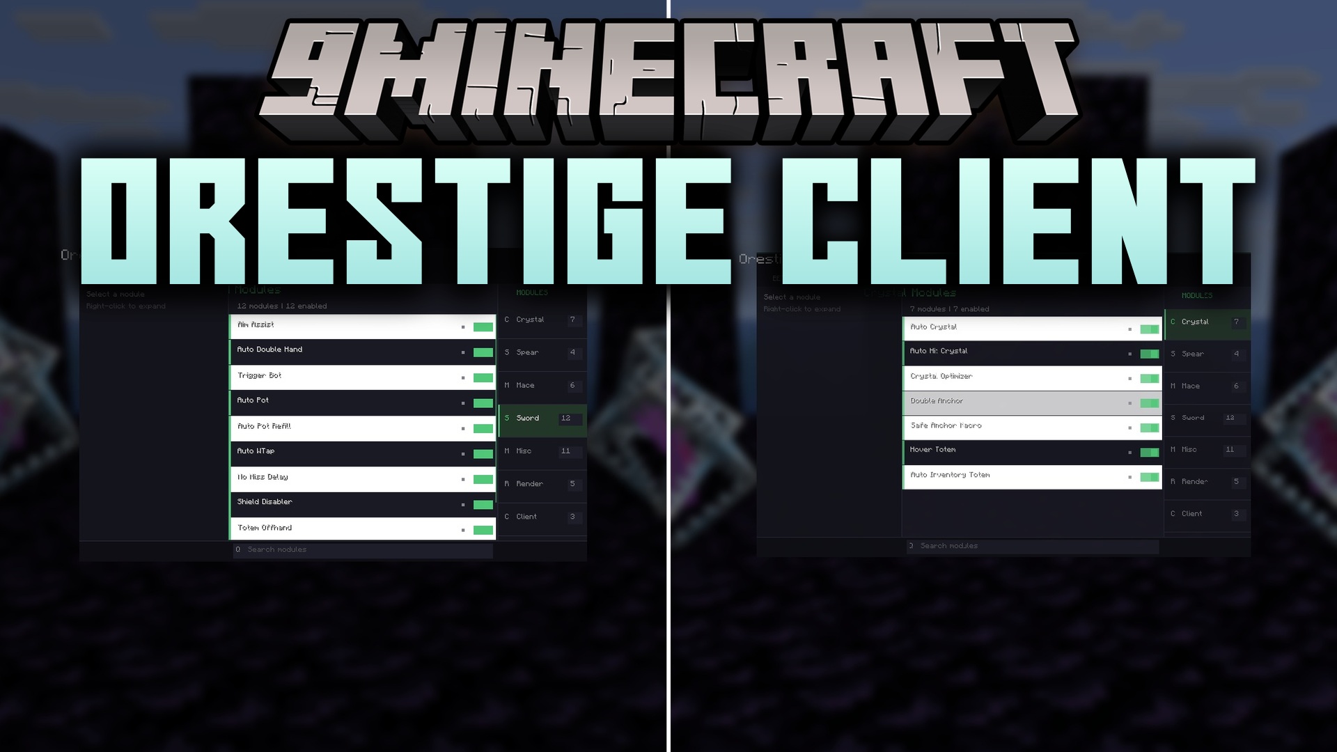 Orestige Client Mod (26.1.2) – Dominate Anarchy Servers with Auto Crystal Combat