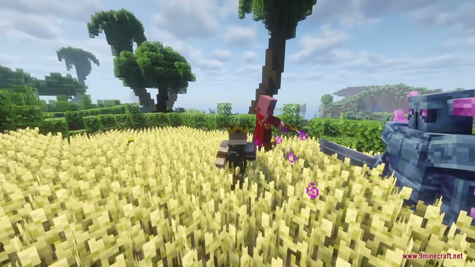 P.e.k.k.a. Craft Mod (1.21.1, 1.20.1) – Summon A Loyal Armored Partner 5 Mini pekka battles mobs with a player in wheat