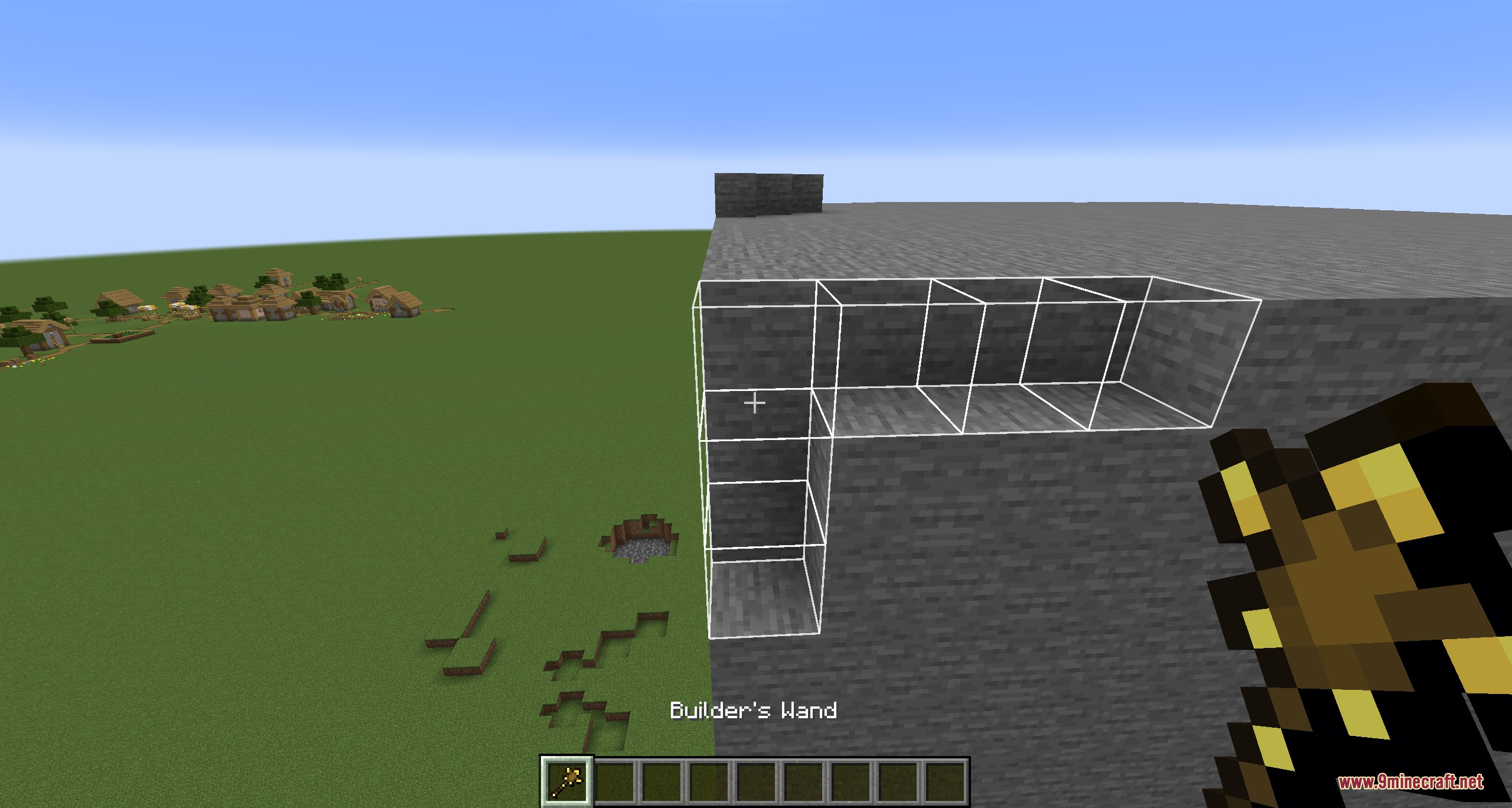 Pragmatic Apparatus Mod (1.21.1) – Automate Resource Mining And Fly In Survival 8 A player uses the builders wand to place multiple stone blocks at once