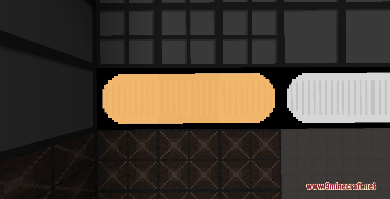 Quantum Bridge Initiative Mod (1.20.1) – Build Authentic Portal Test Chambers 6 Close up of orange and white laboratory light fixtures in a test chamber
