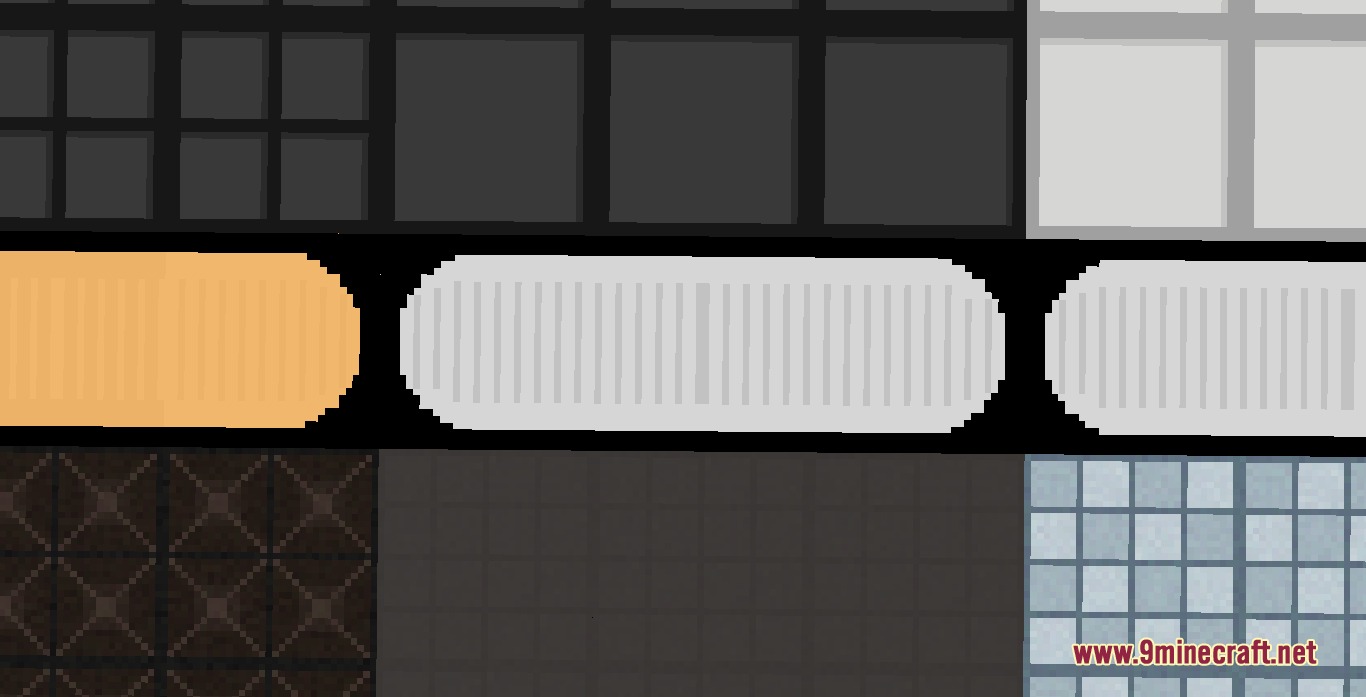 Quantum Bridge Initiative Mod (1.20.1) – Build Authentic Portal Test Chambers 7 Showcase of different laboratory light fixtures and textured wall panels in minecraft