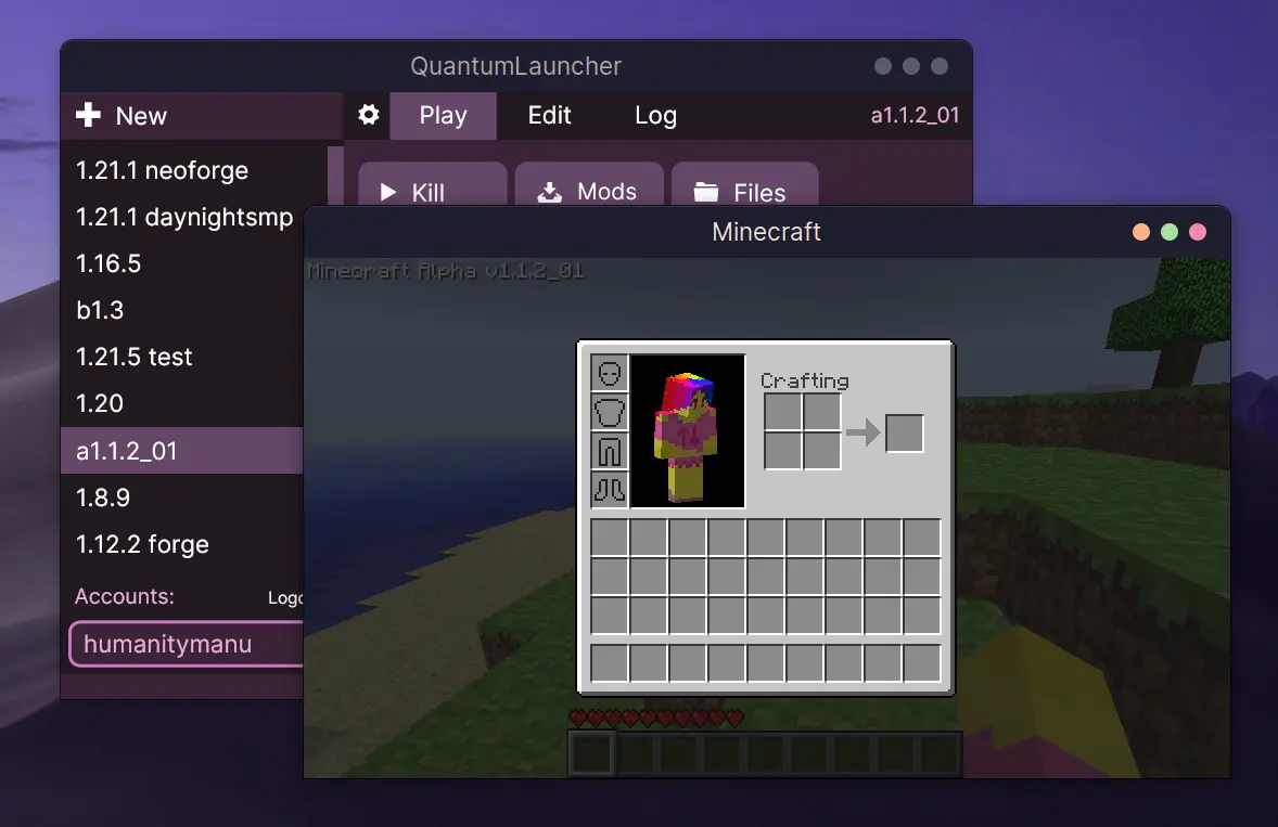 Quantum Launcher (26.2, 1.20.1) – Playing Minecraft Without An Account 7 Quantum launcher screenshots 6