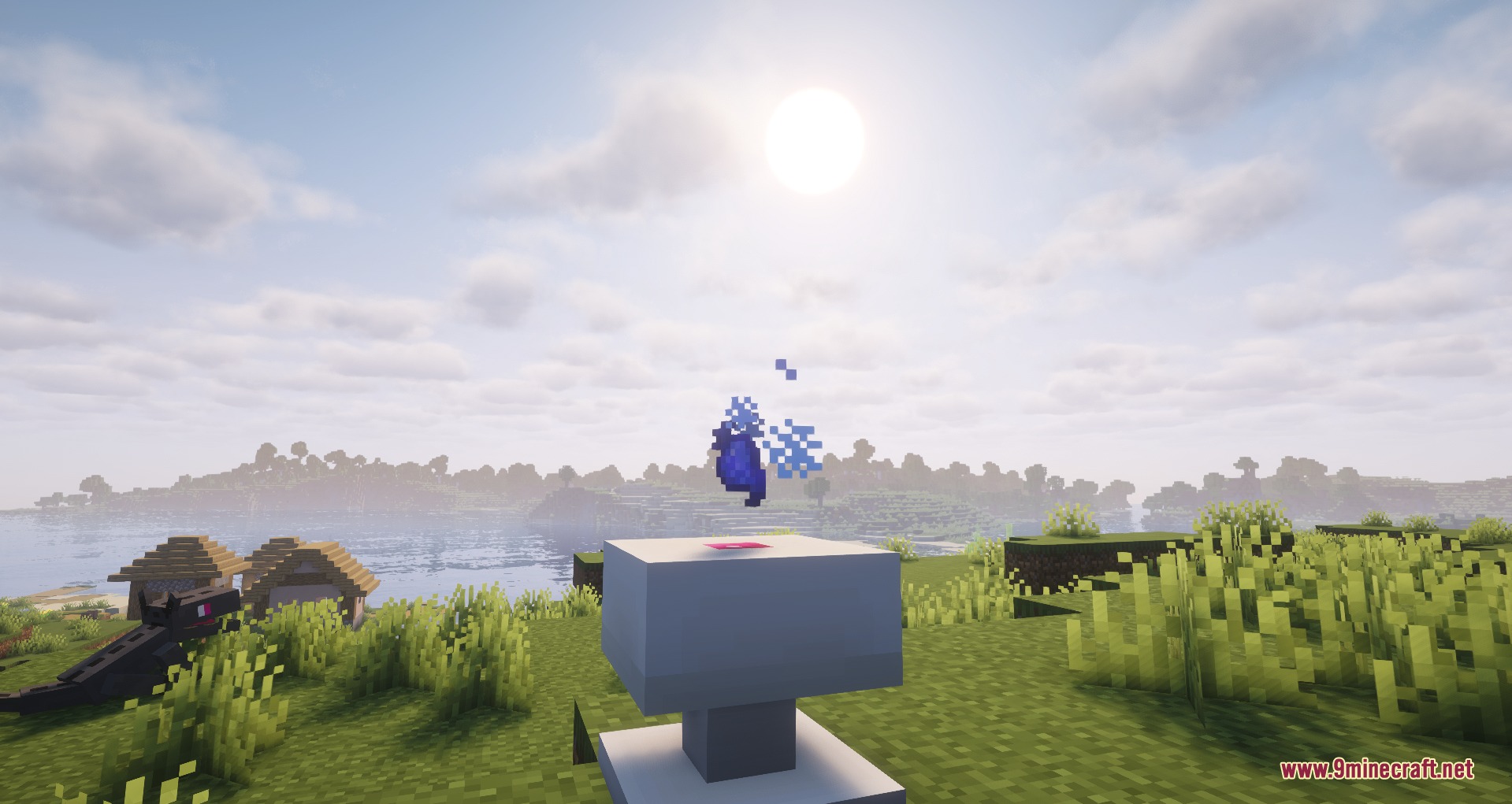 Rpg Adventurer Mod (26.2) – Level Up Your Stats And Cast Spells On Quests 6 A blue magical essence floats above a mana well block in the sunlight