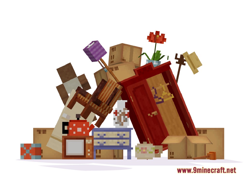 Ravenbrooks Cr Hello Neighbor By Richard_Burusa Mod (1.20.1) 7 A collection of household furniture items stacked together on a white background