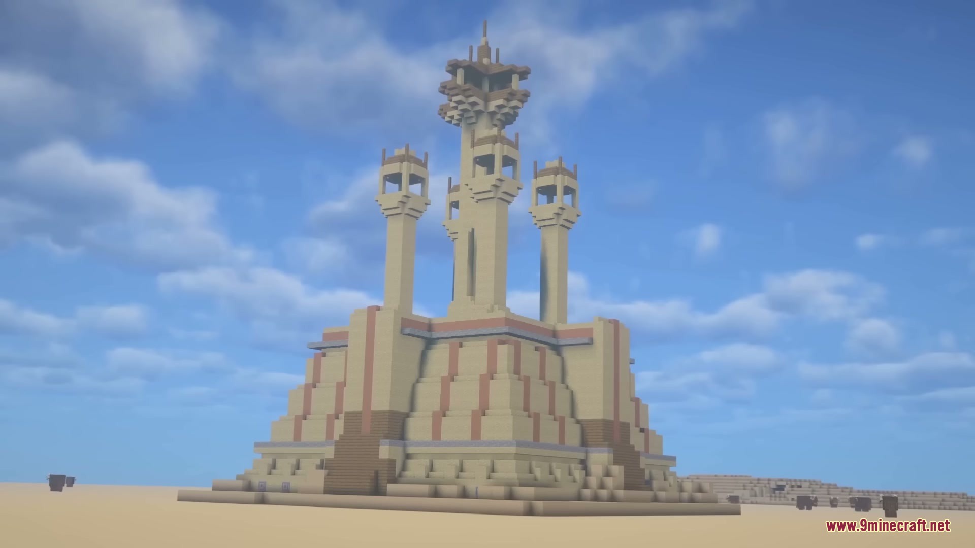 Star Wars Expansion Mod (1.20.1) – Fly Starships And Travel To Alien Planets 20 A massive desert temple structure featured in the star wars expansion mod