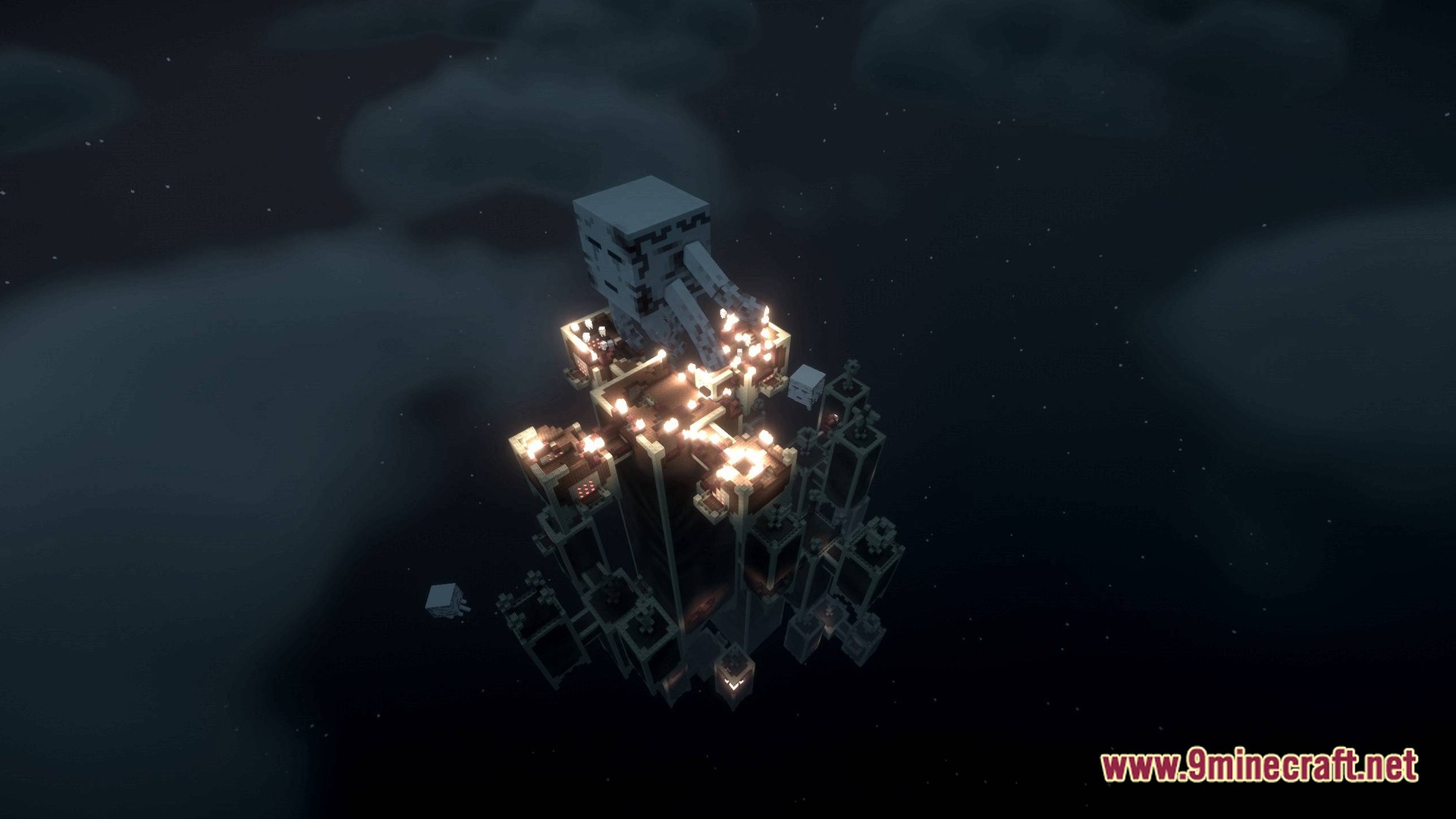 The Best Of Twilight Forest Modpack (1.21.1) – The Ultimate Twilight Forest Adventure 8 An aerial view of the ur-ghast boss atop the dark tower in the twilight forest