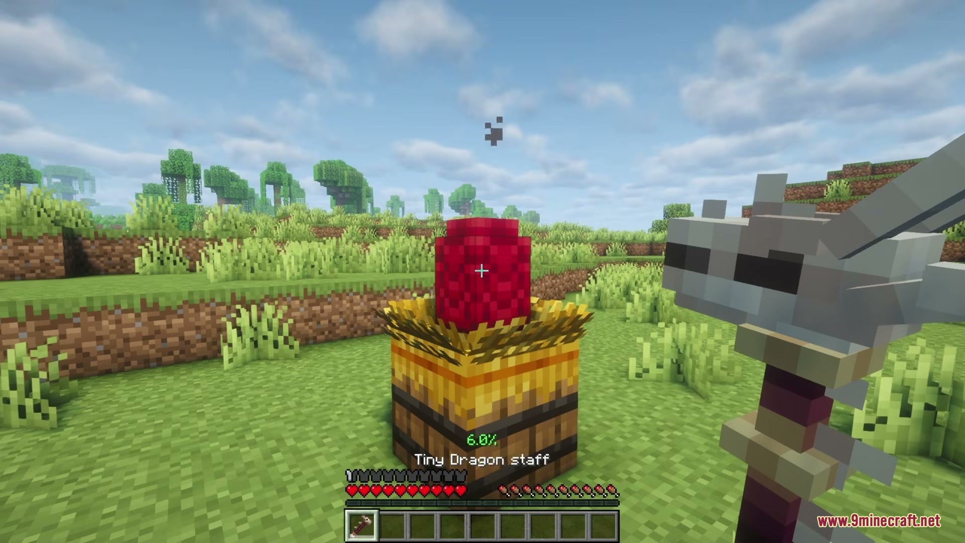 Tiny Dragons Reforged Mod (1.21.1, 1.20.1) – Hatch And Command Fire-Breathing 11 Player uses a staff from tiny dragons reforged to hatch an egg
