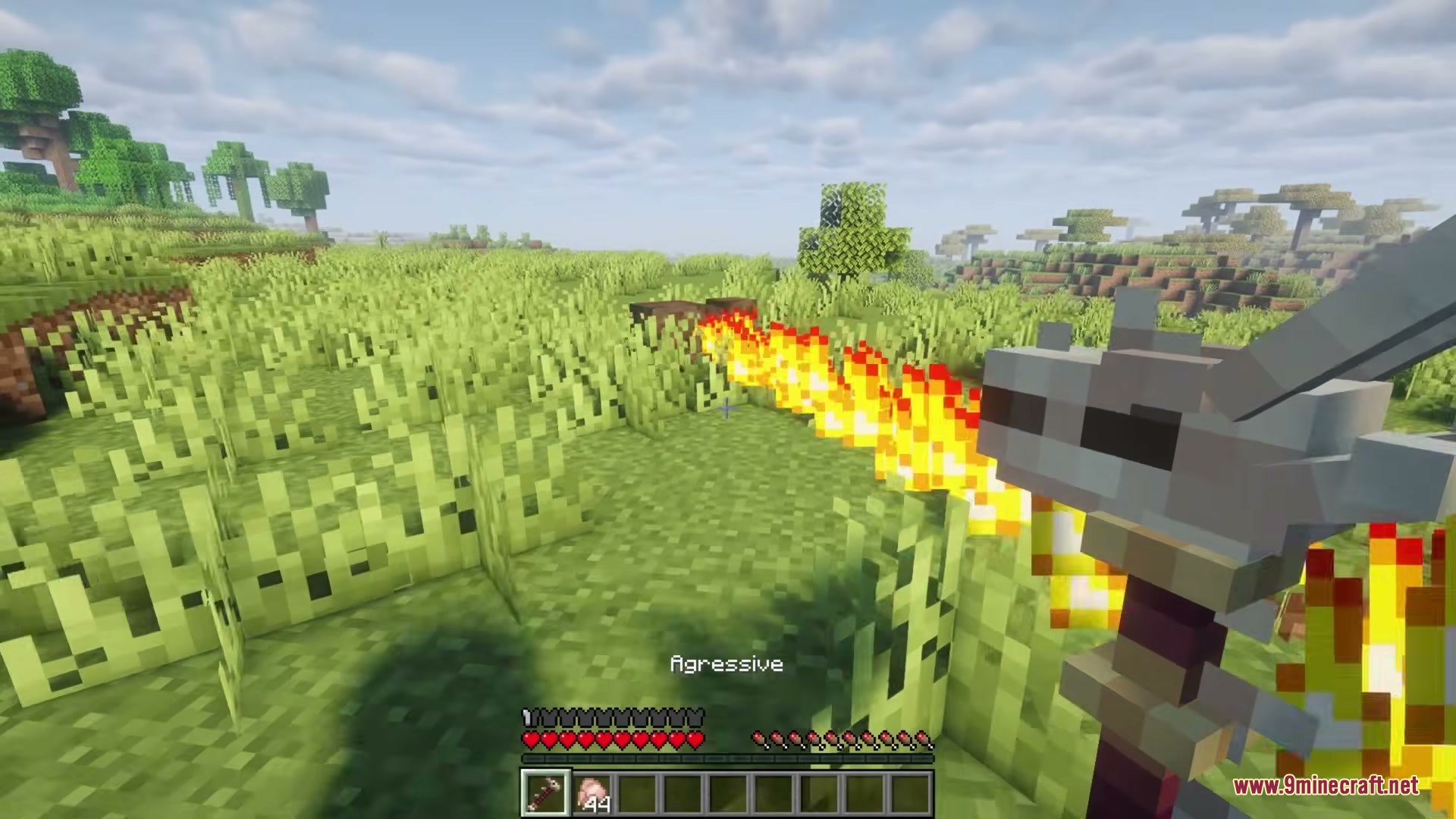 Tiny Dragons Reforged Mod (1.21.1, 1.20.1) – Hatch And Command Fire-Breathing 17 The player commands a pet dragon to breathe fire in aggressive mode