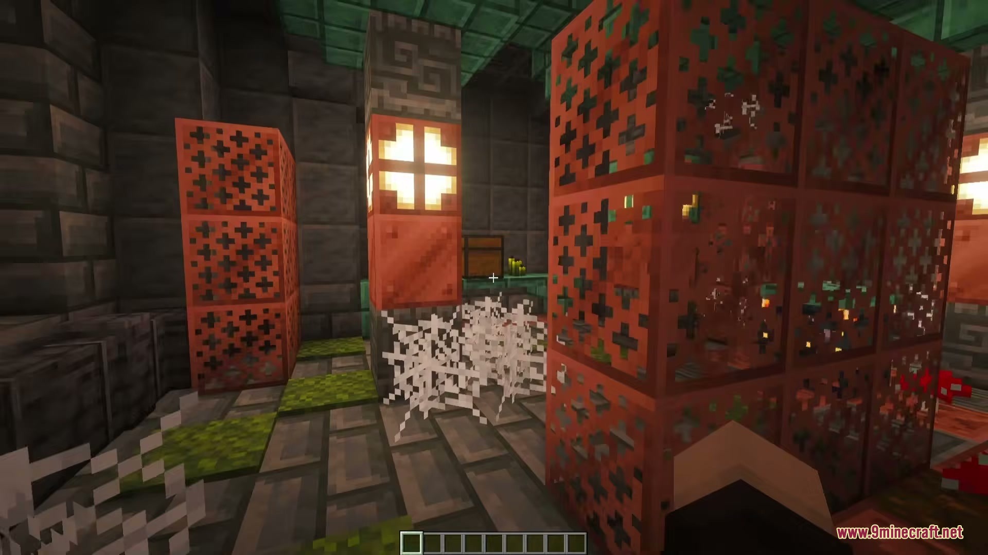 A room inside the trial tower featuring copper grates and a copper bulb