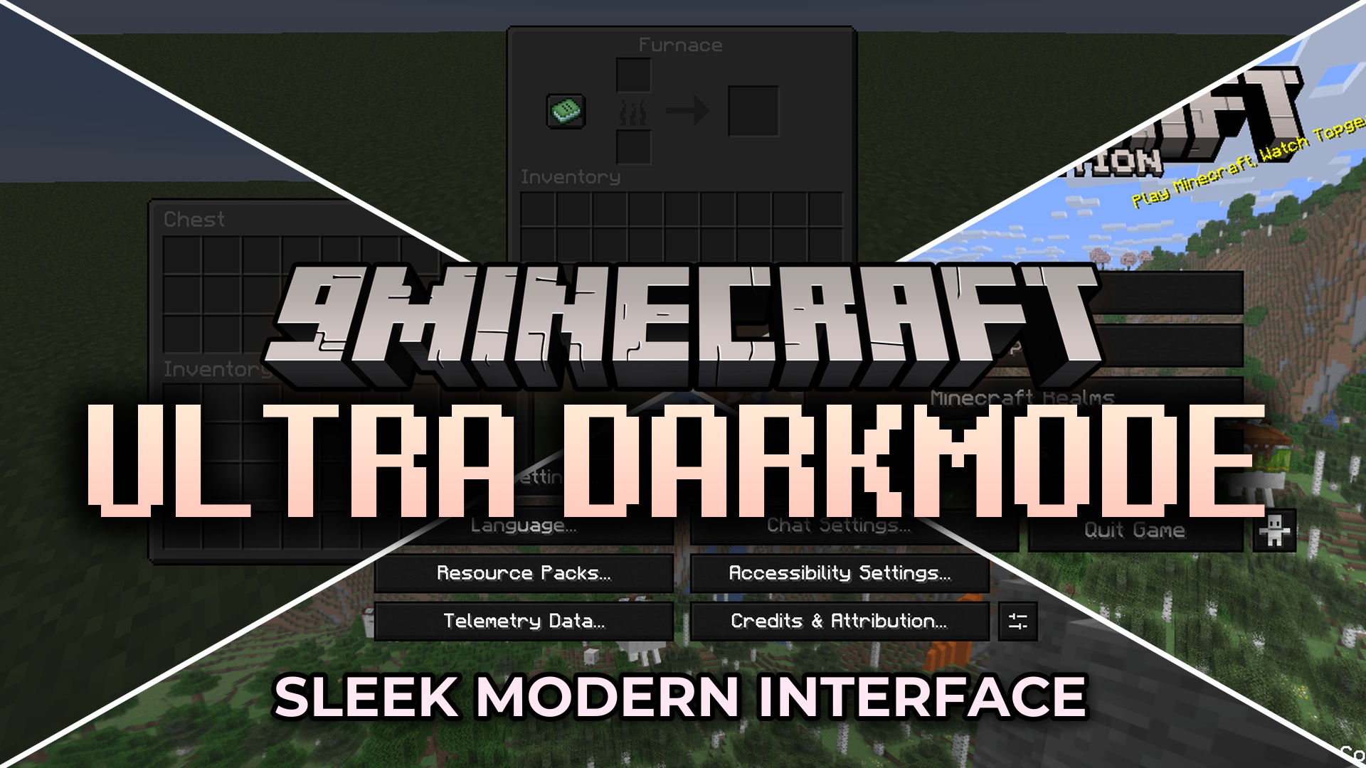 Ultra Darkmode Resource Pack (26.2, 1.20.1) – Sleek Black Menus for Late Night