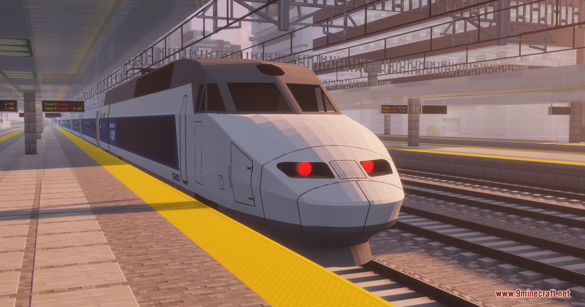 Velocity Rail Streamline Resource Pack (1.20.1) – Iconic French High-Speed 9 Close up of a tgv locomotive from the velocity rail streamline pack