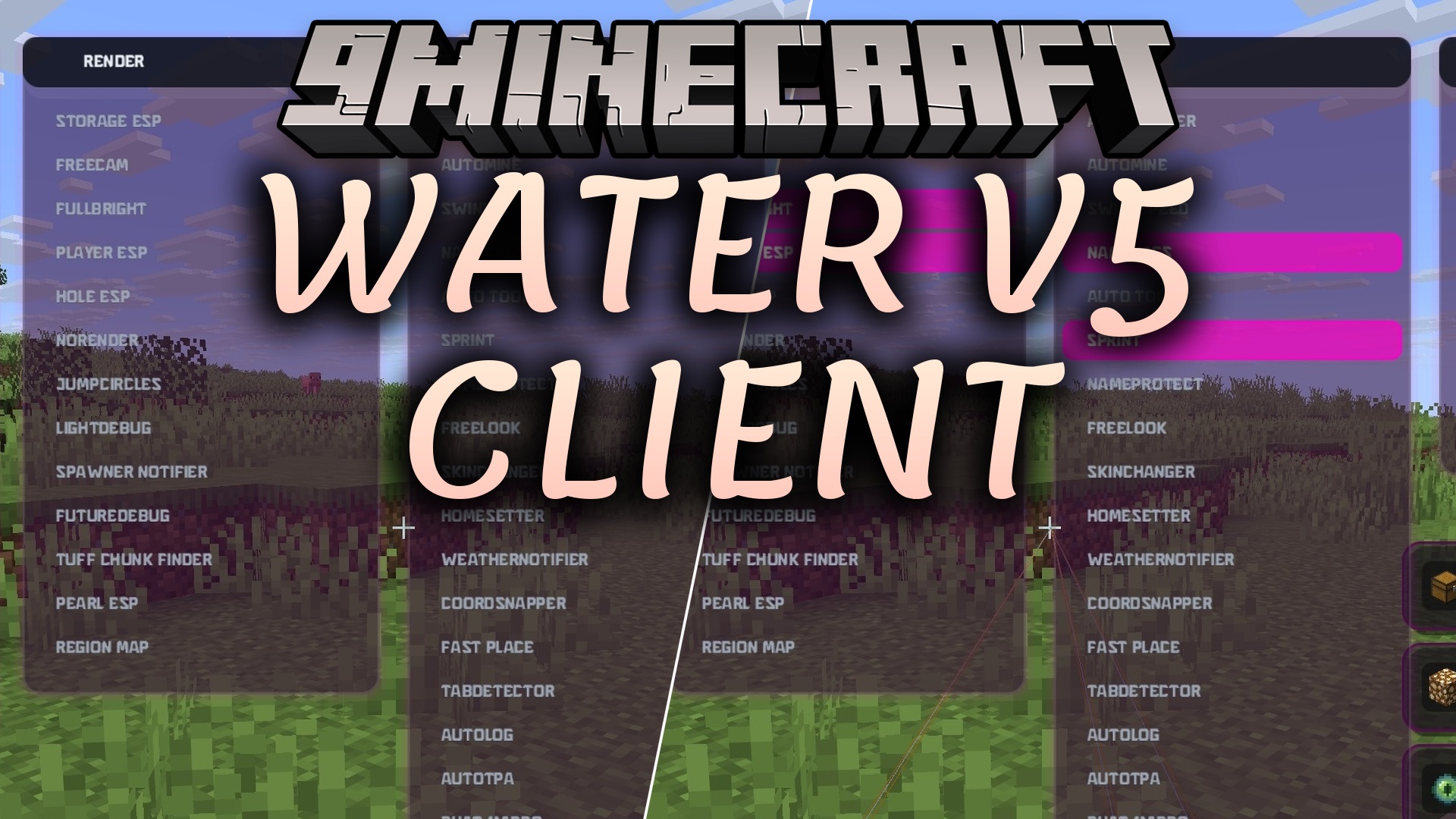 Water v5 Client Mod (1.21.11) – Win Server PvP and See Through Walls