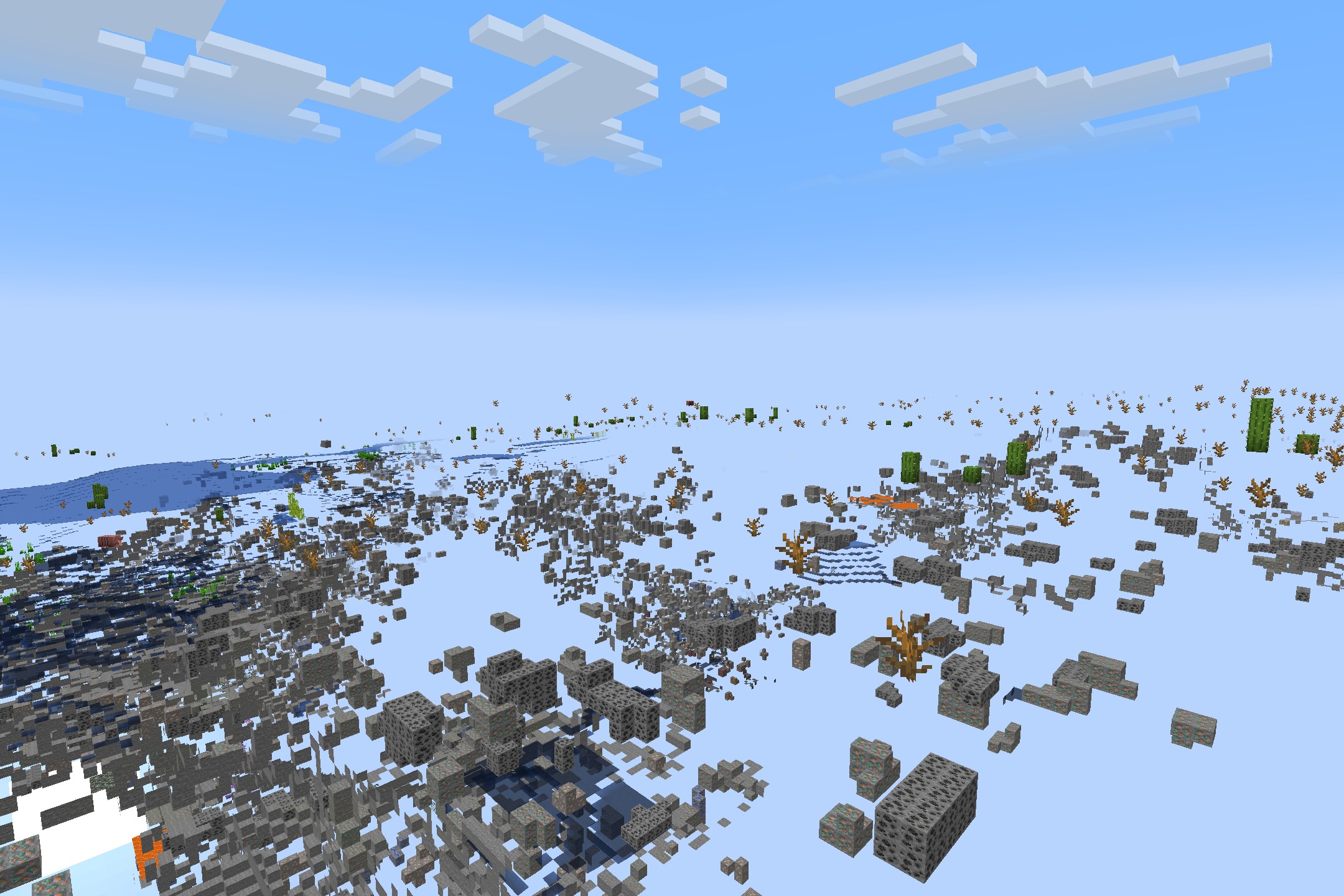 Xray Java Resource Pack (26.1.2, 1.20.1) – See Through Underground Stone 10 Transparent desert terrain showing coal ore veins and underground lava pools in minecraft