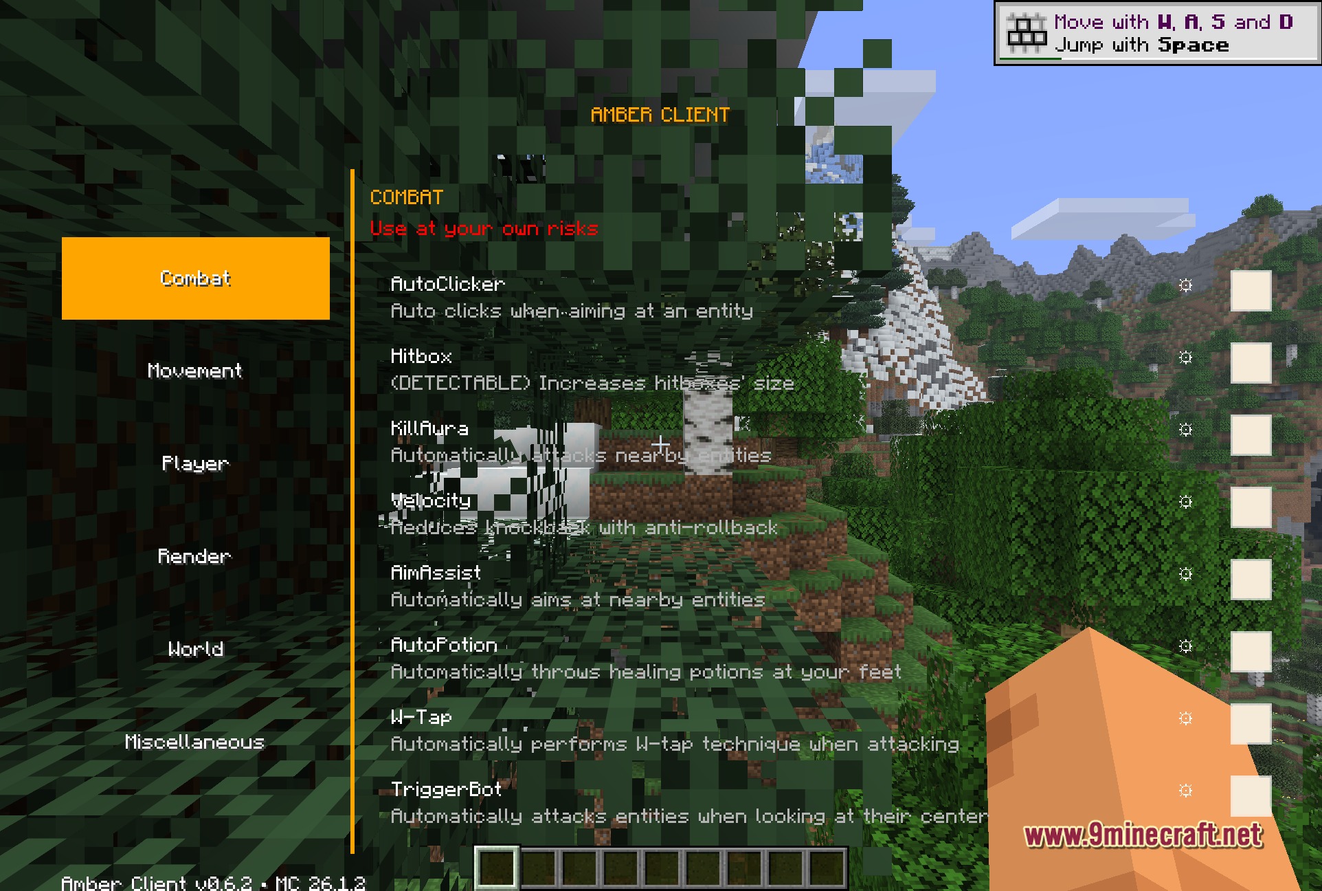 Amber 9Minecraft Client Mod (26.2, 1.21.11) – Gain Godlike Survival Powers 2 Amber 9minecraft client mod screenshot 1