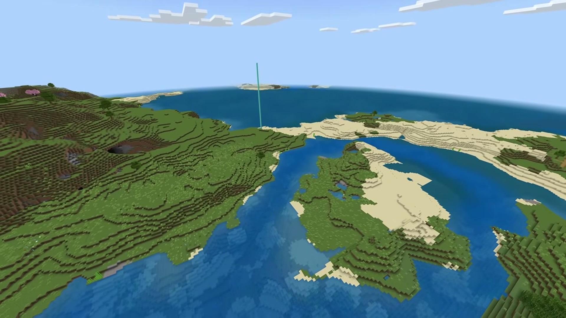 Estuary coast village and river delta - minecraft seed -6786645312476869491