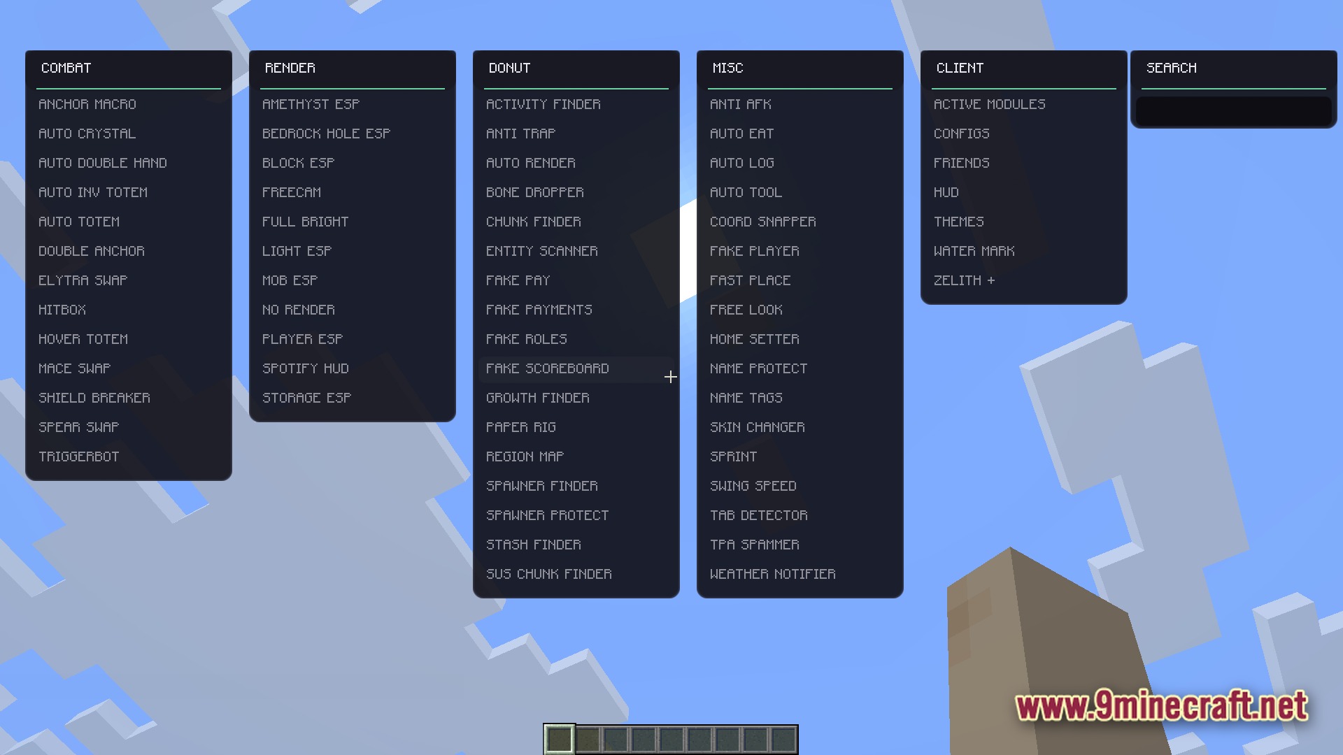 Zelith client mod screenshot 1