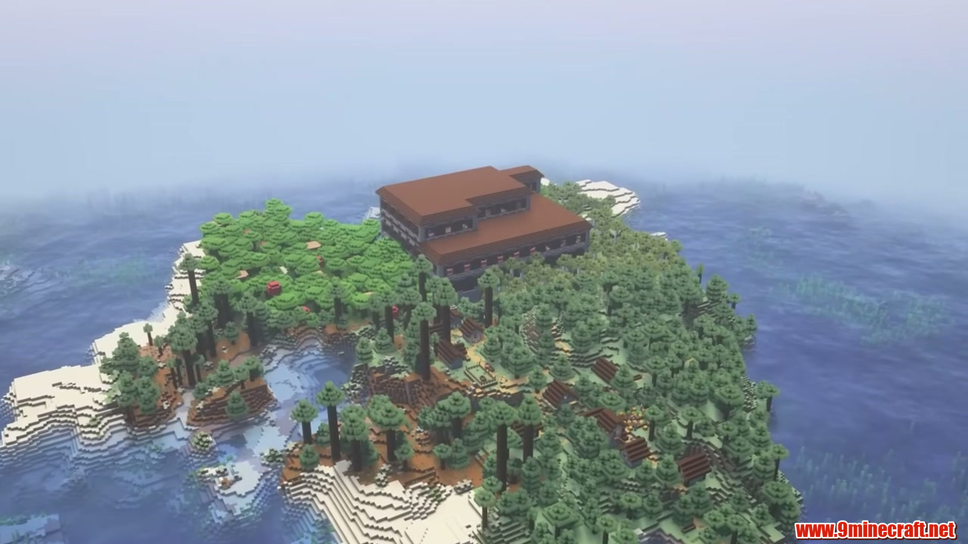 Best Seeds For Minecraft (26.2, 1.21.11) Part 14 – Java/Bedrock Edition 2 Spruce island mansion in minecraft seed 6942006318963740776