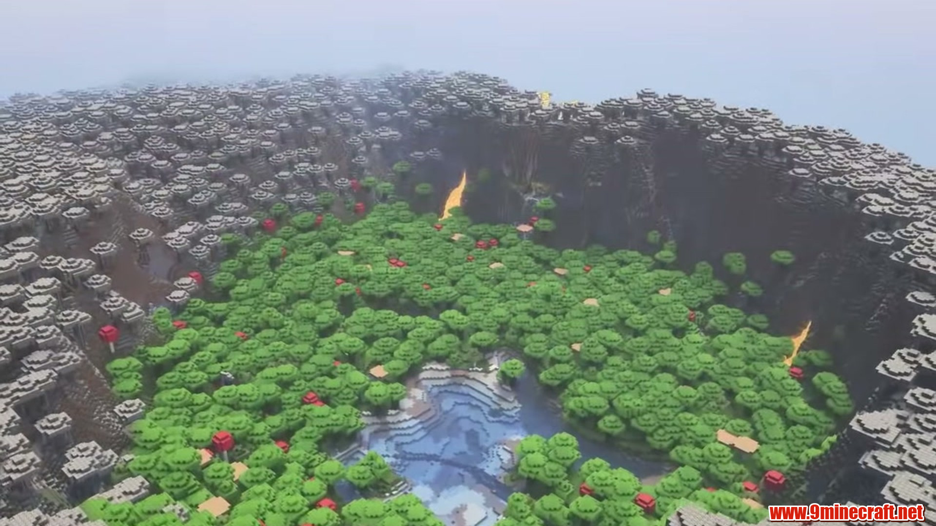 Best Seeds For Minecraft (26.2, 1.21.11) Part 14 – Java/Bedrock Edition 4 Mushroom crater with lavafalls in minecraft seed 6942694271436705