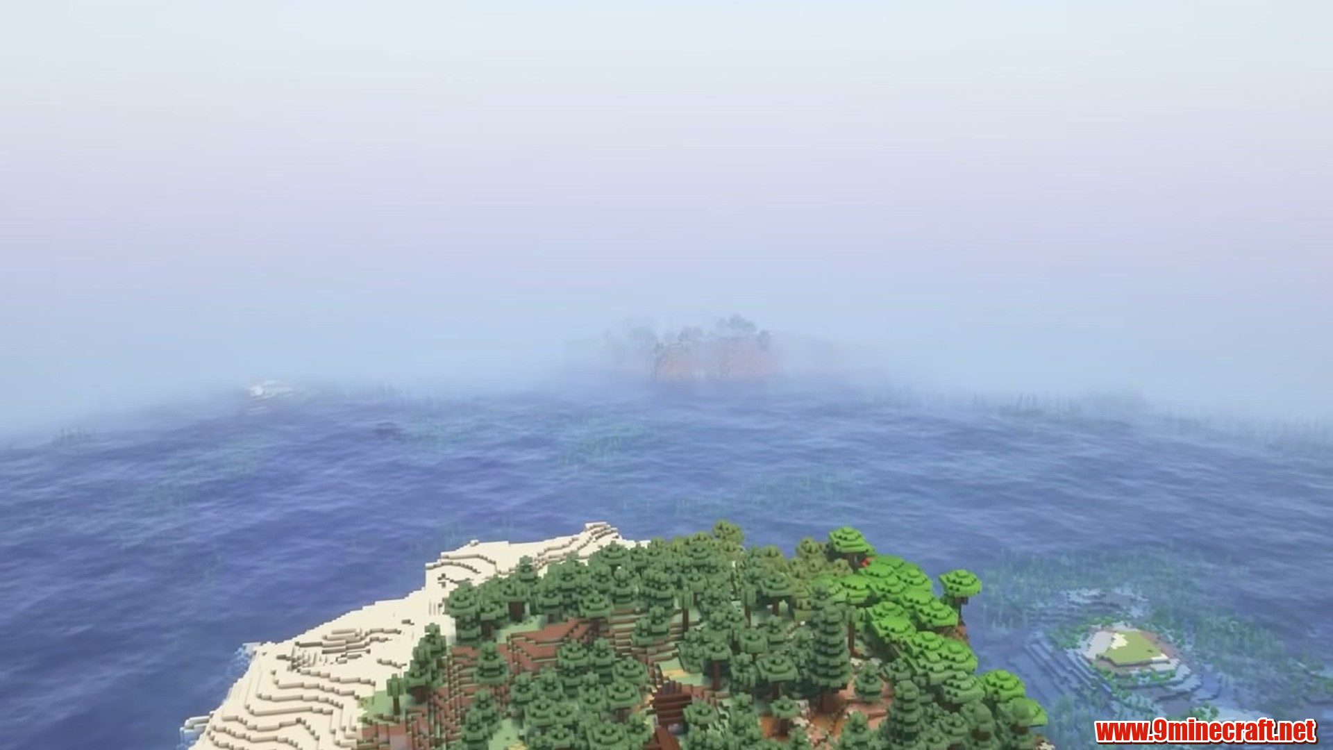 Best Seeds For Minecraft (26.2, 1.21.11) Part 14 – Java/Bedrock Edition 15 Second landscape view of forest island over coral reef