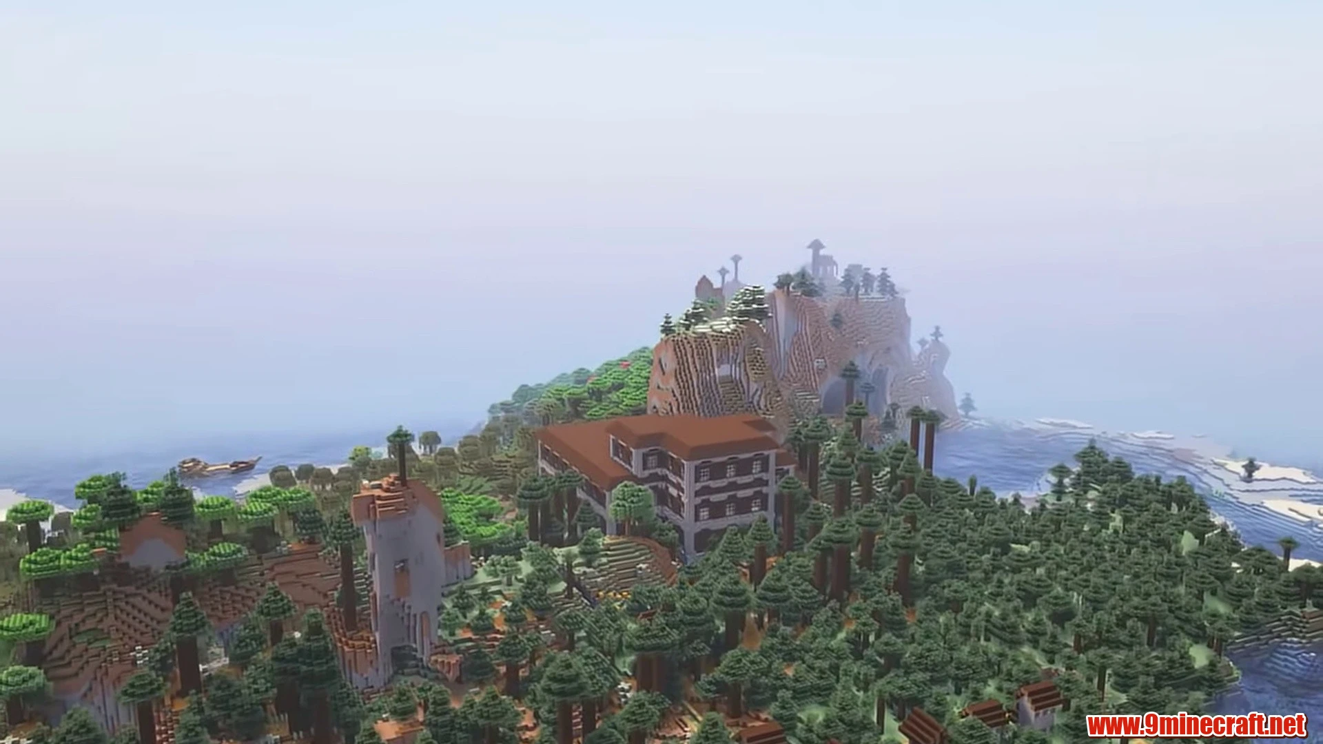 Populated dark forest island - minecraft seed 6942006543016286804