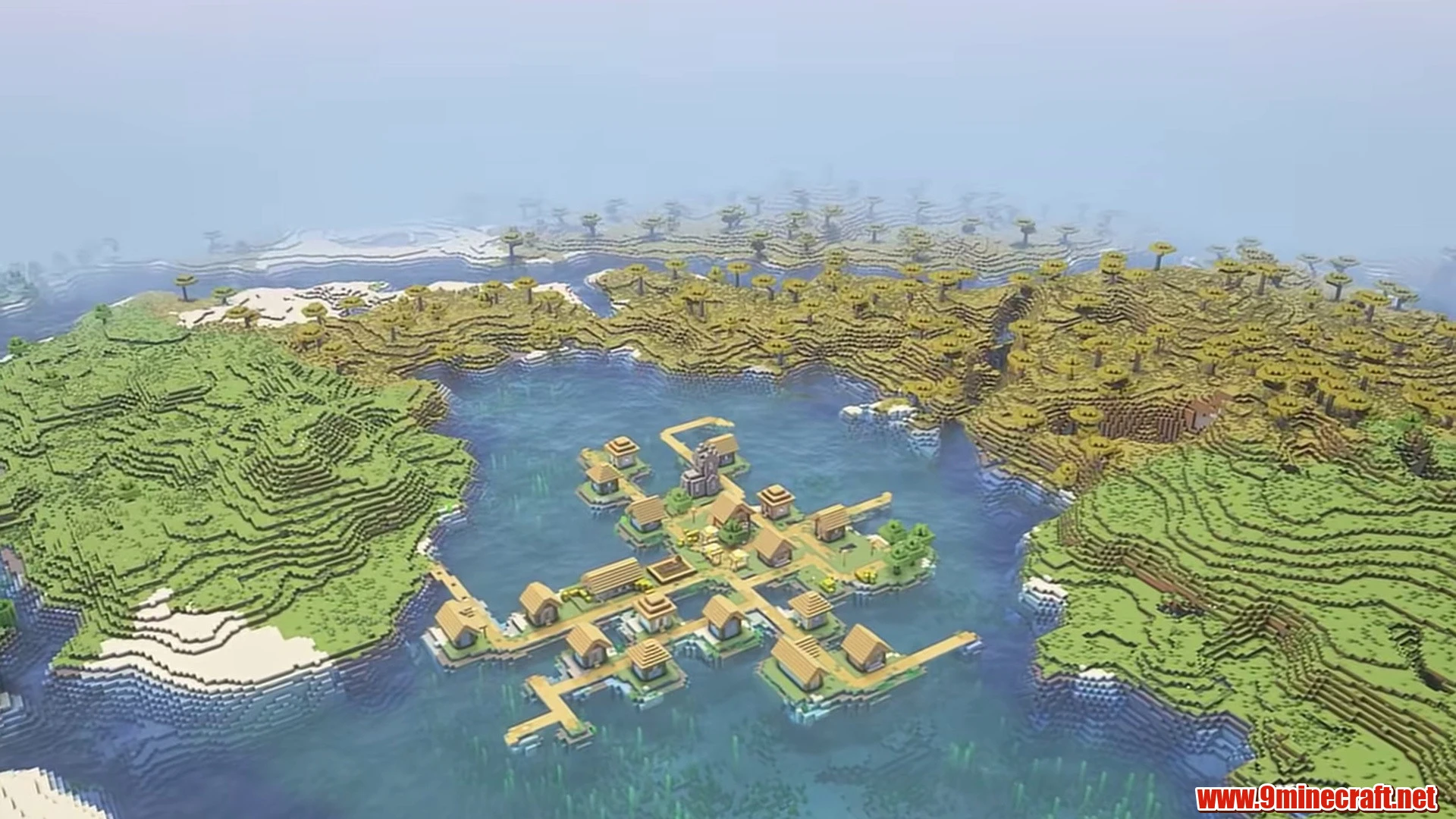 Pirate water village with shipwreck - minecraft seed 6942694280725019487