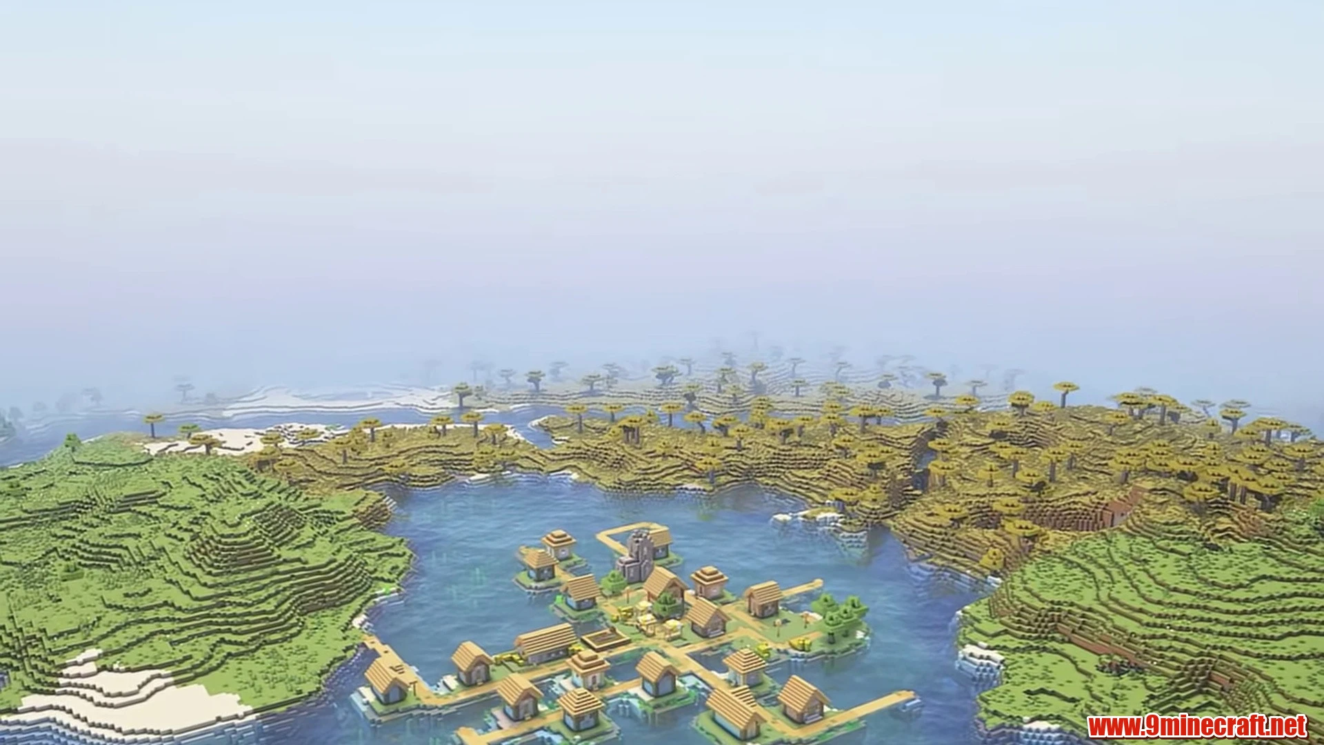 Pirate water village with shipwreck - minecraft seed 6942694280725019487