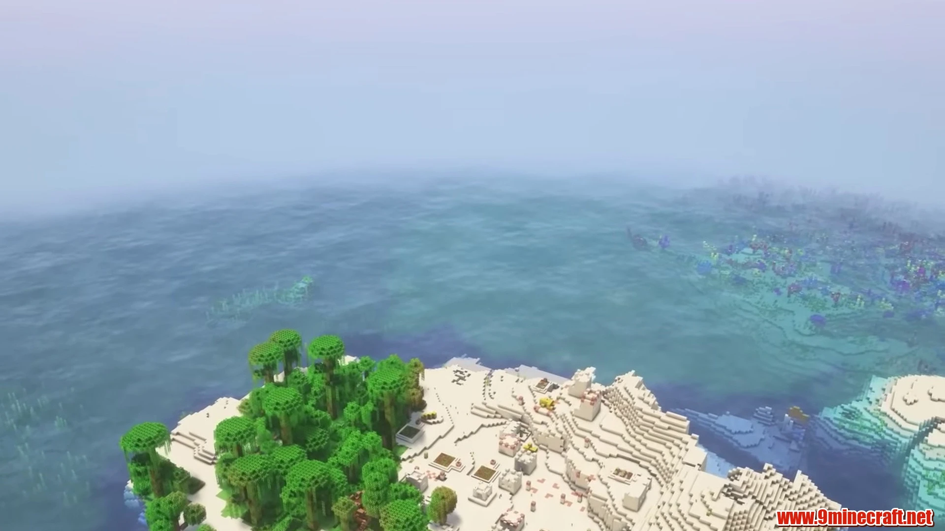 Tropical desert & jungle oasis island - minecraft seed 6942694333010309456