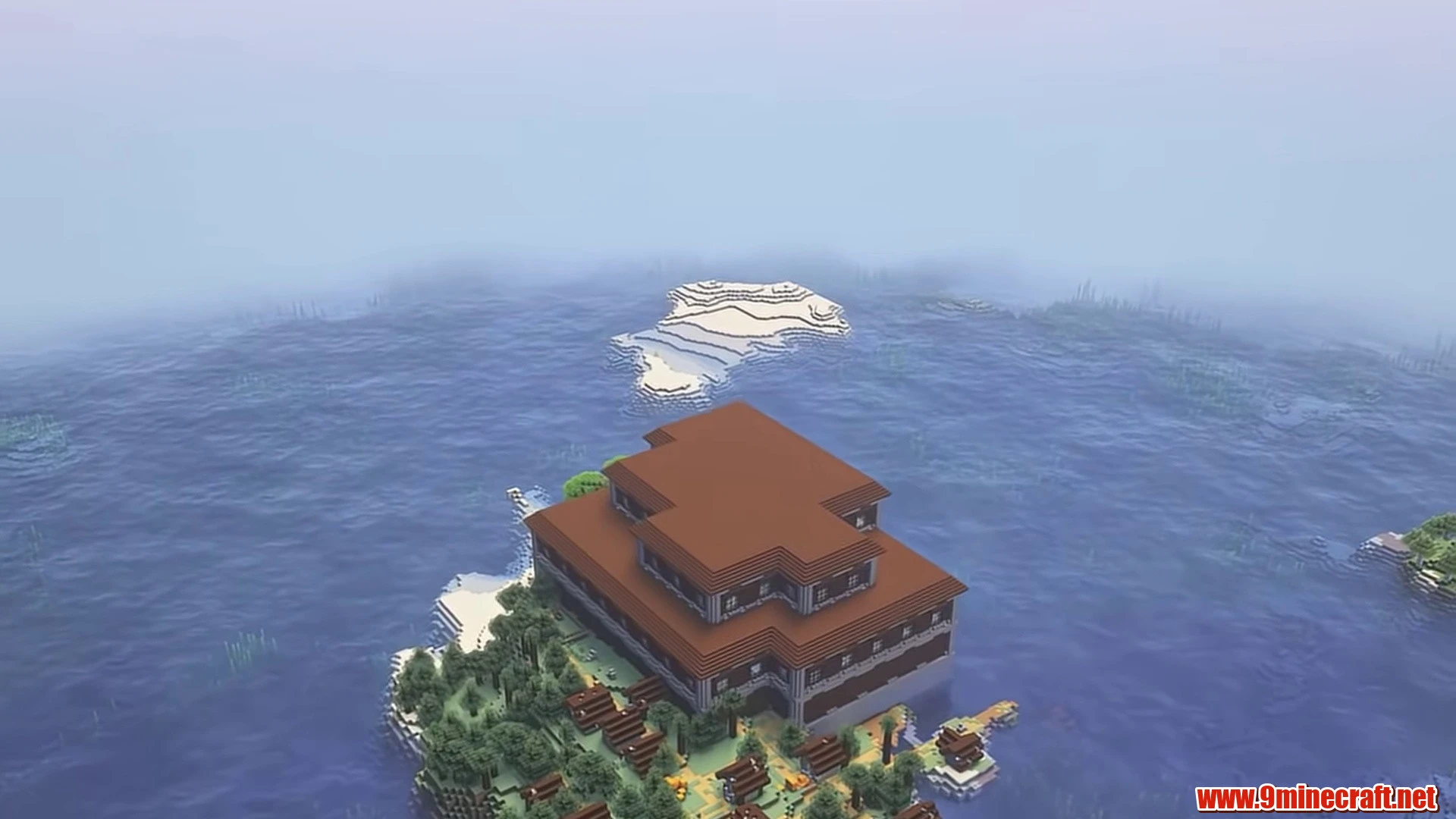 Ocean mansion & coastal village island - minecraft seed 6942006914464988193