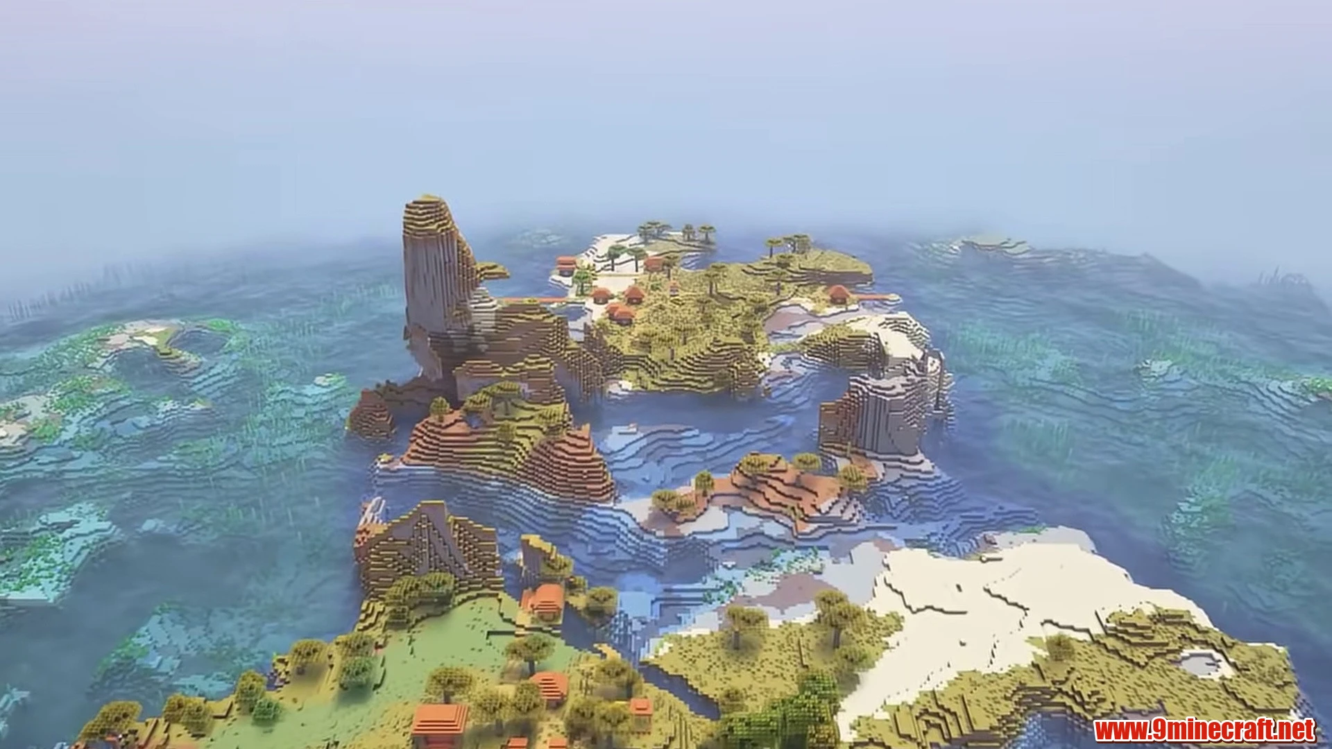 Ocean village & sea monolith archipelago - minecraft seed 6942694980884117004
