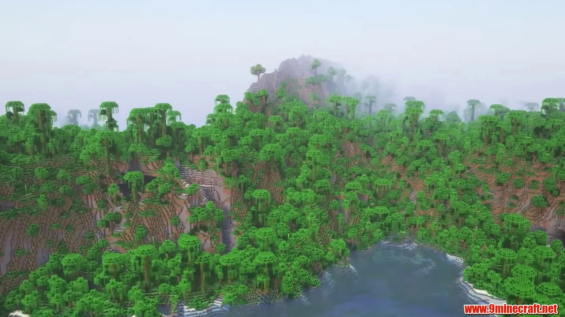 Tropical jungle crater lagoon - minecraft seed 6942694275264417256