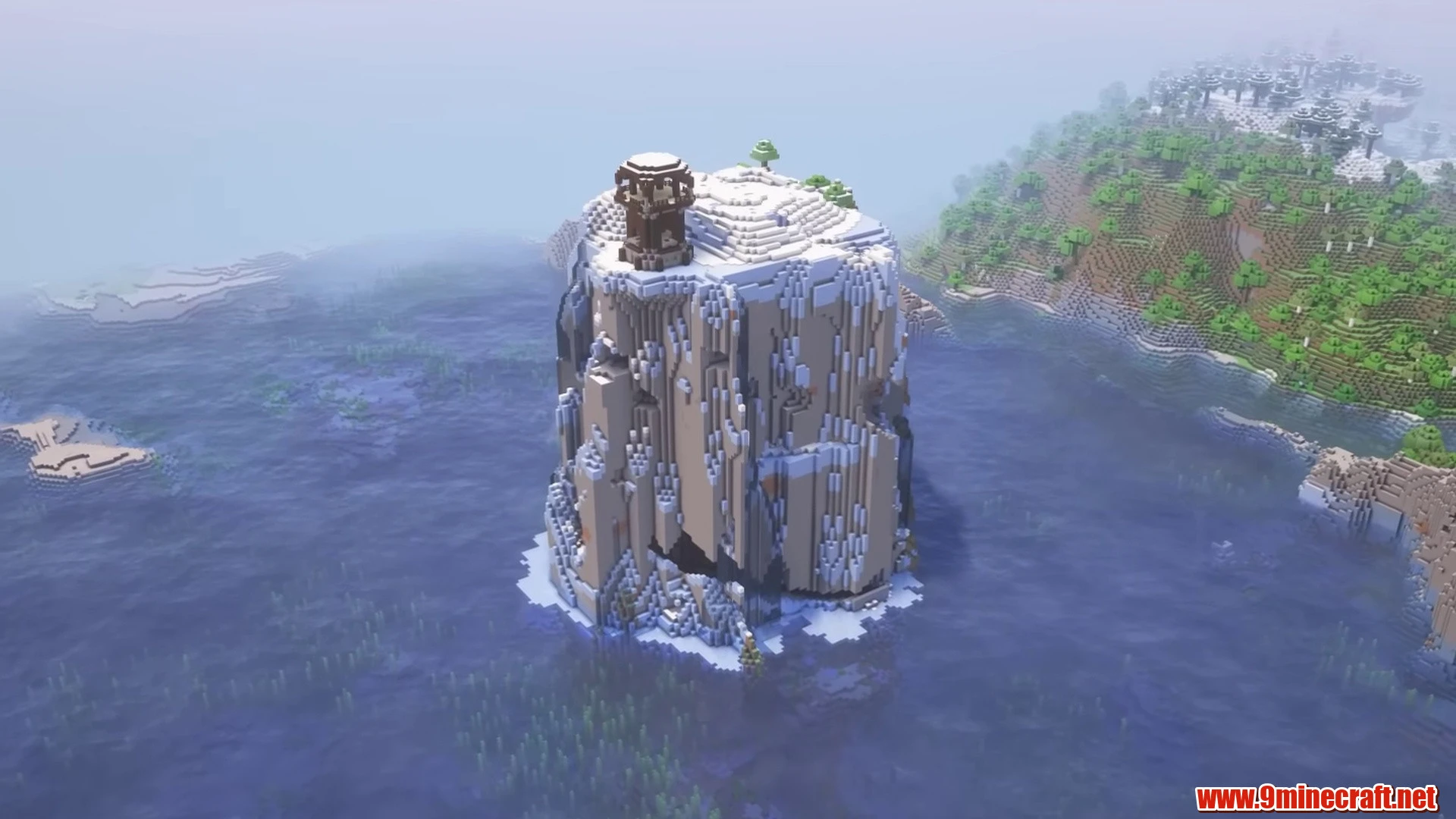 Frozen sea pillar pillager outpost - minecraft seed 6942699547682601528