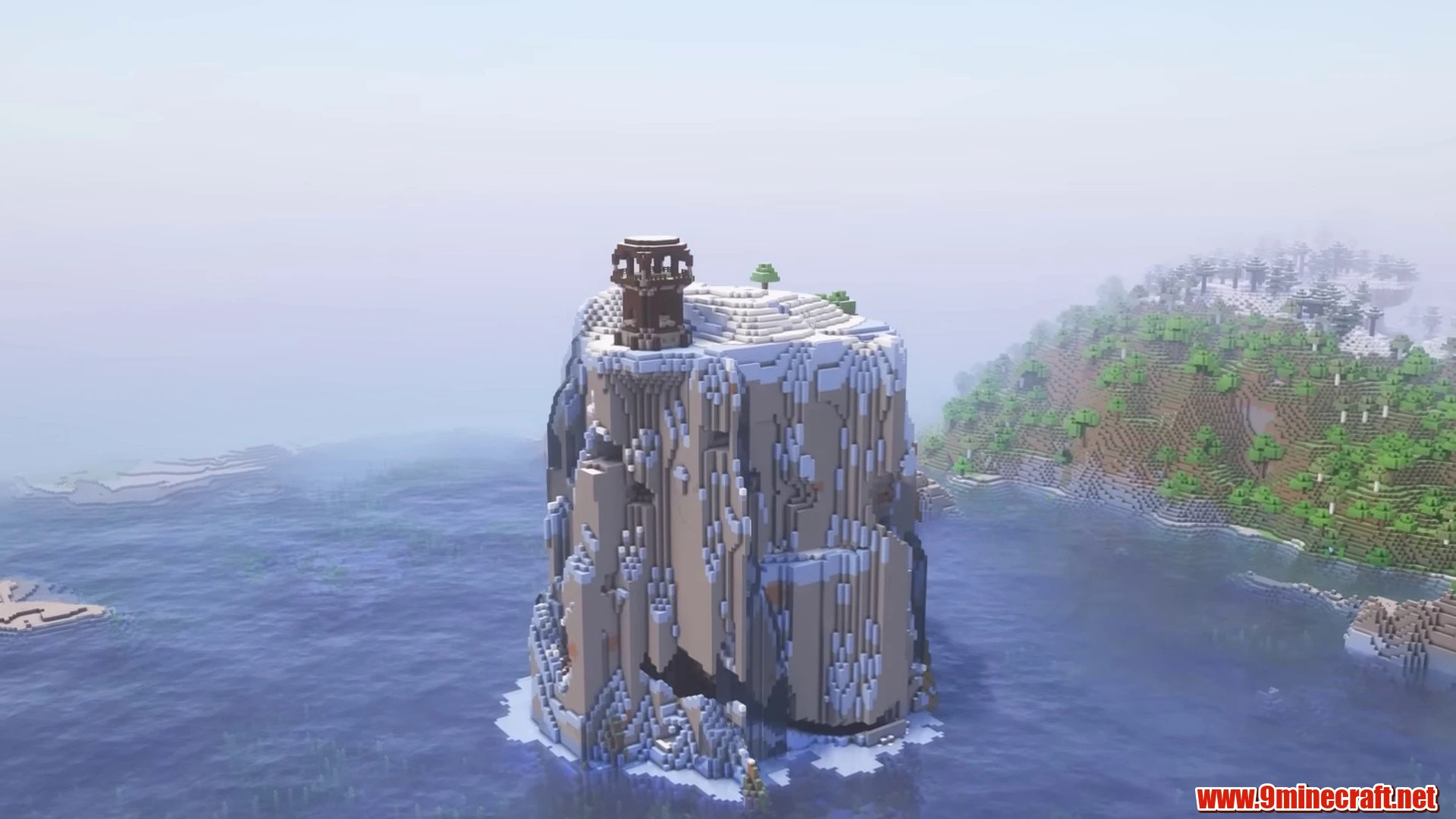 Frozen sea pillar pillager outpost - minecraft seed 6942699547682601528