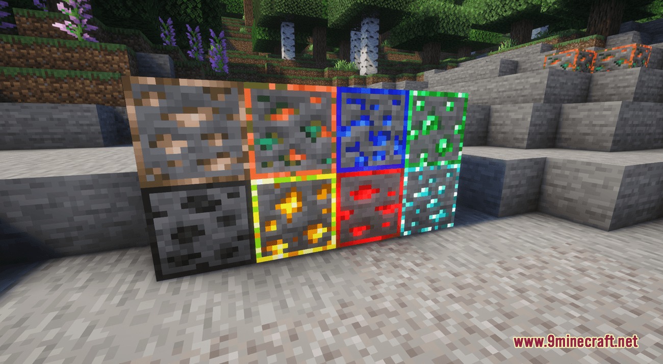 Better Ores Outlines Resource Pack (26.3, 1.20.1) – Vibrant Glowing Borders 2 Better ores outlines resource pack screenshot 1