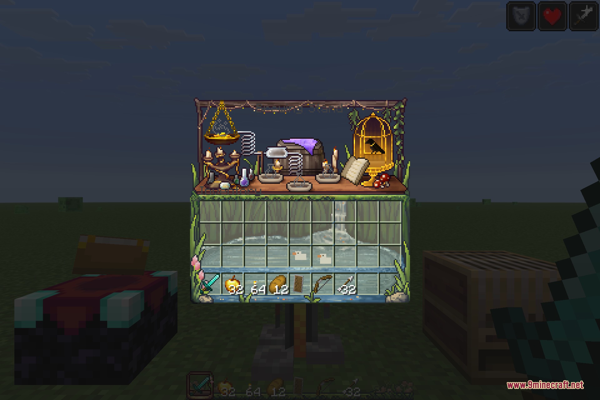 The brewing stand screen as a cluttered alchemist's bench