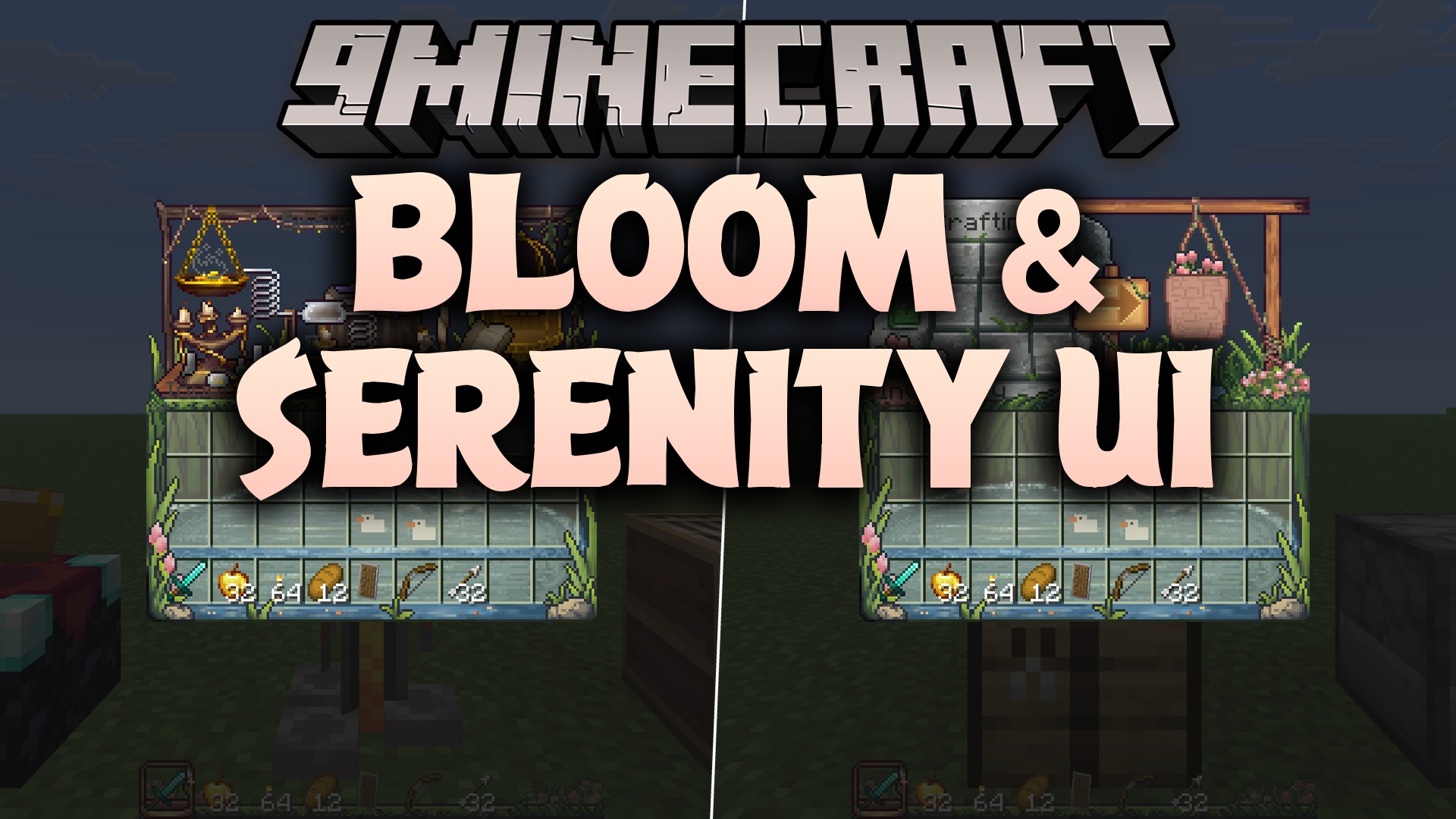 Bloom and Serenity UI 9minecraft Resource Pack (26.2) – Hand-Painted Menus