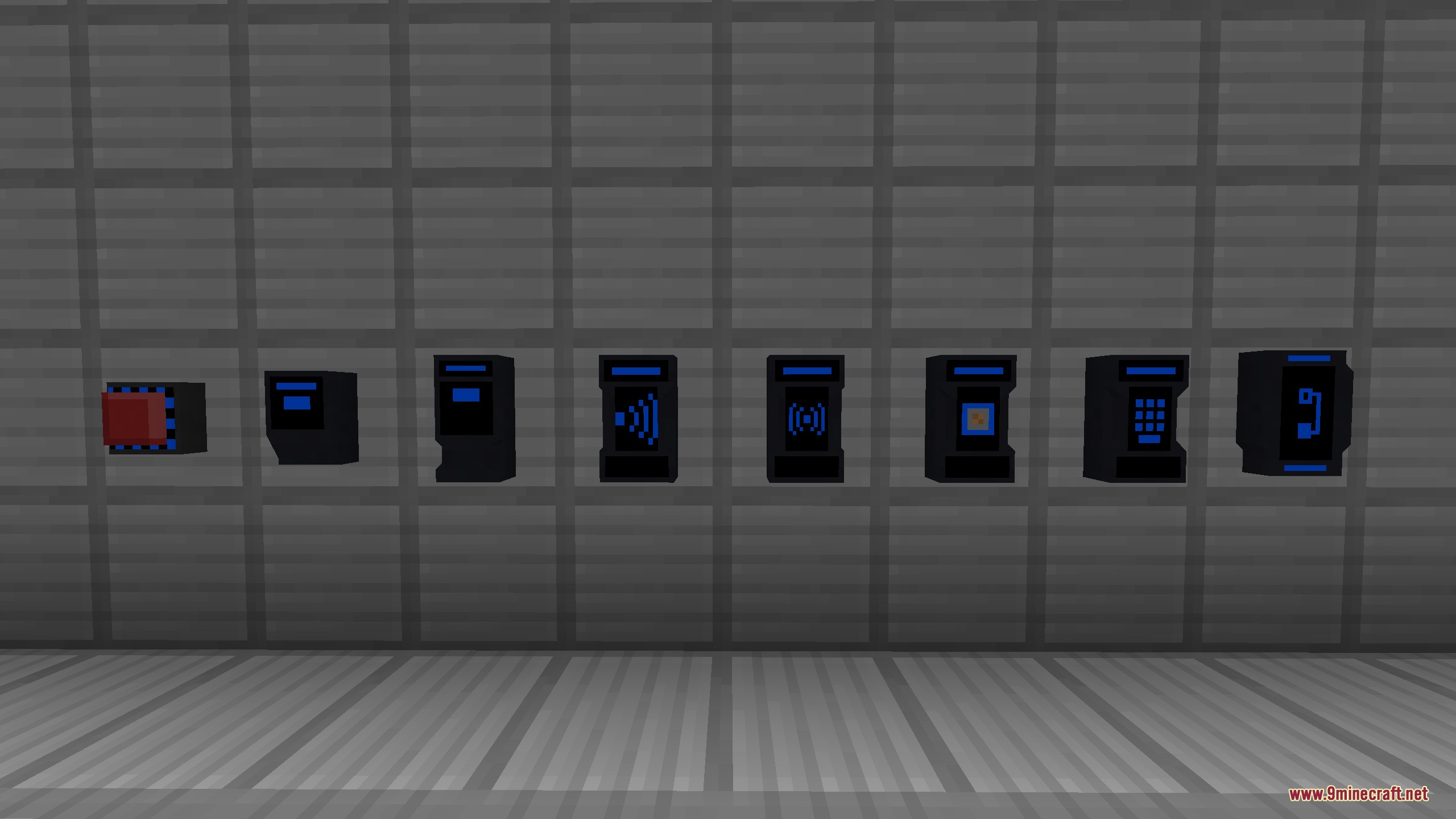 Breach Protocol Decor Mod (1.21.1, 1.20.1) – Build High-Tech Containment 5 Futuristic control panels and computer consoles mounted on a facility wall