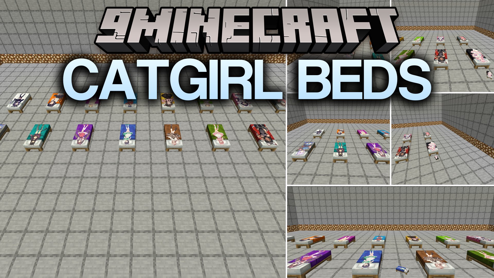 Catgirl Beds Resource Pack (26.1.2, 1.20.1) – Cute Anime Catgirl Artwork