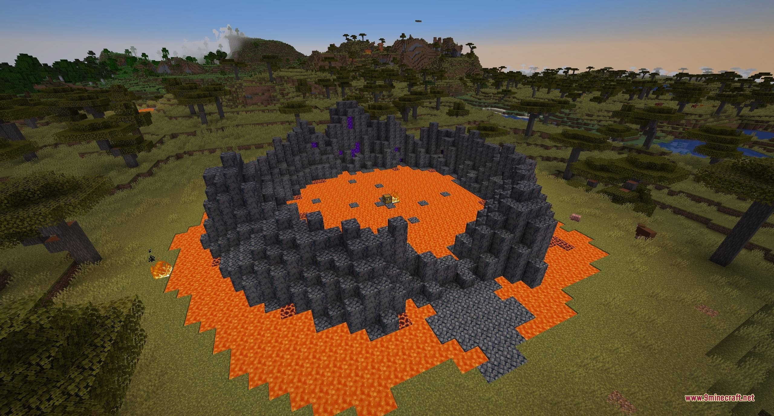 Dimensional Breach Scars Data Pack (1.21.11, 1.20.1) – Find Natural Nether 4 Basalt deltas portal structure with a lava pool and a treasure chest