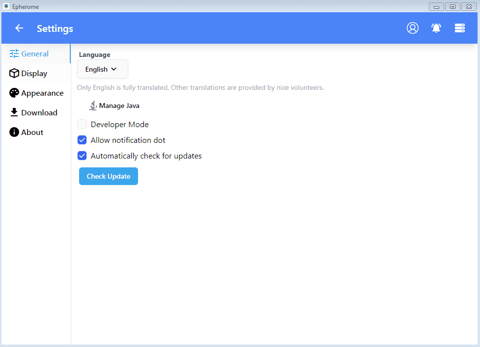 Epherome Launcher (26.2, 1.20.1) – Redefine Minecraft Launching 3 Epherome launcher screenshots 2
