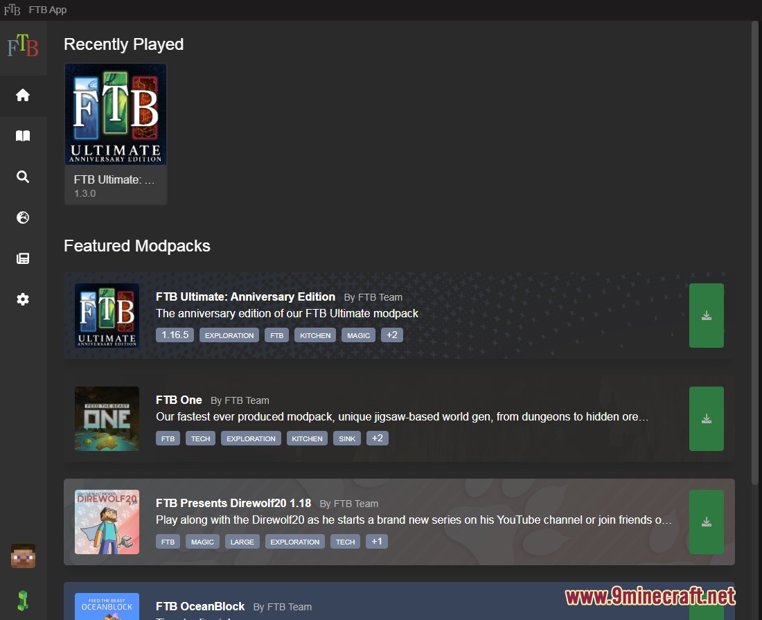Ftb app launcher screenshots 1