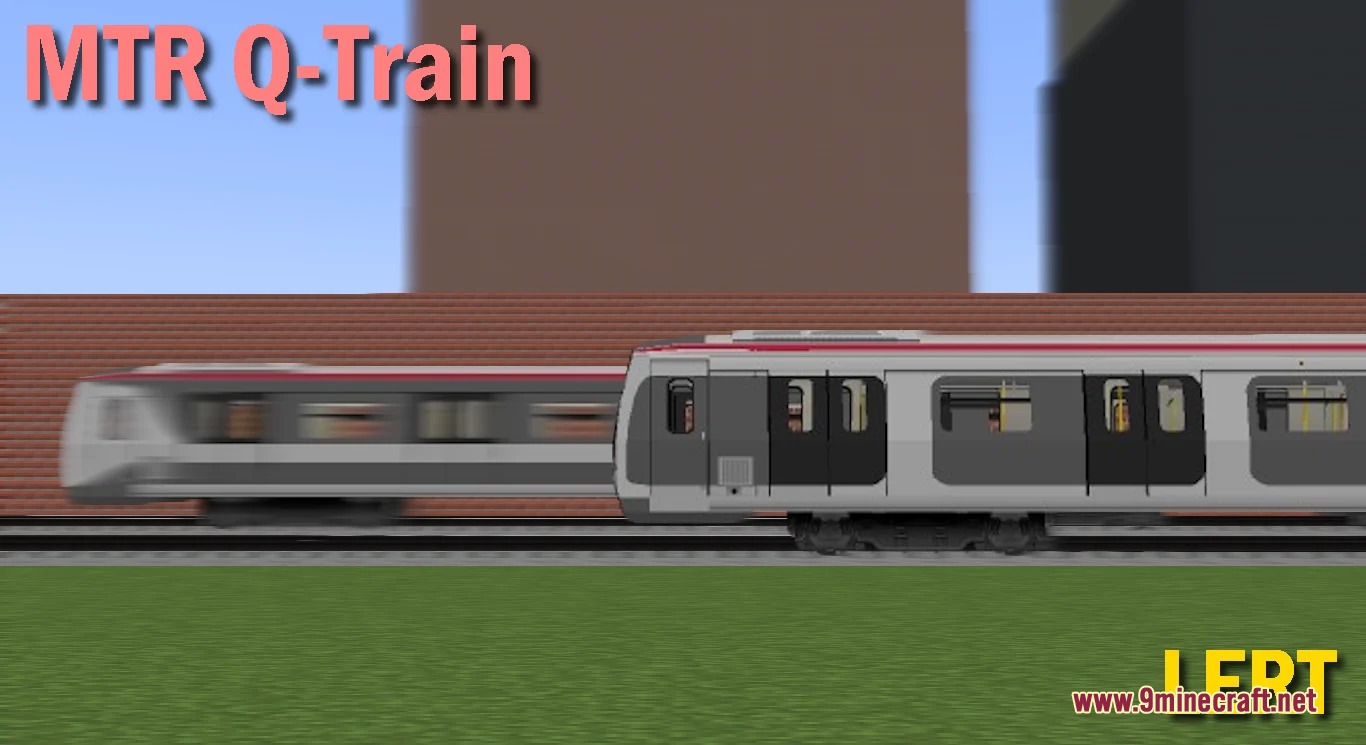 Rapid Transit Draft Resource Pack (1.20.1) – Realistic Metro Cars For City Rails 2 A side view of the q train moving on a railway track