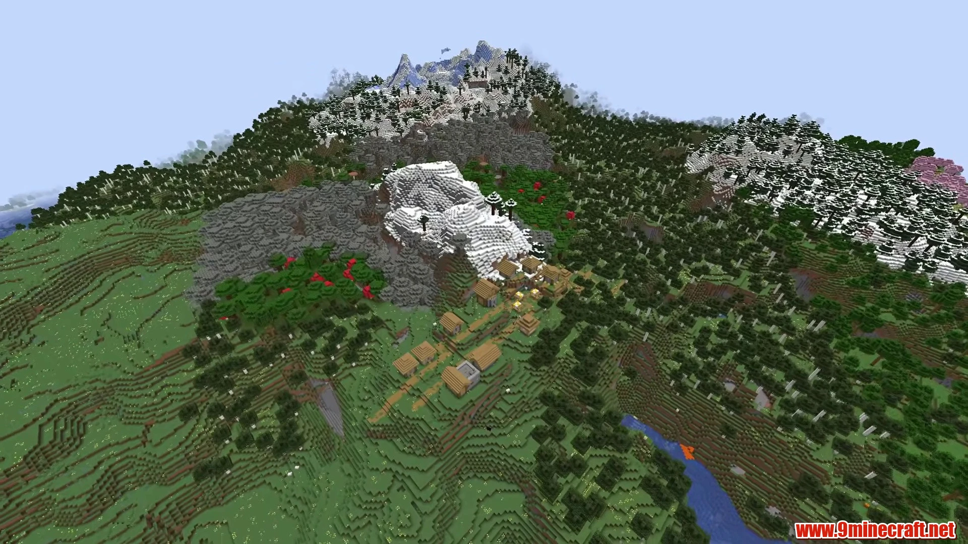 Top 10 Awesome New Seeds For Minecraft 26.2 – Java &Amp; Bedrock Edition 7 Circular glacier crater mountain valley - minecraft seed 5921936797395394588