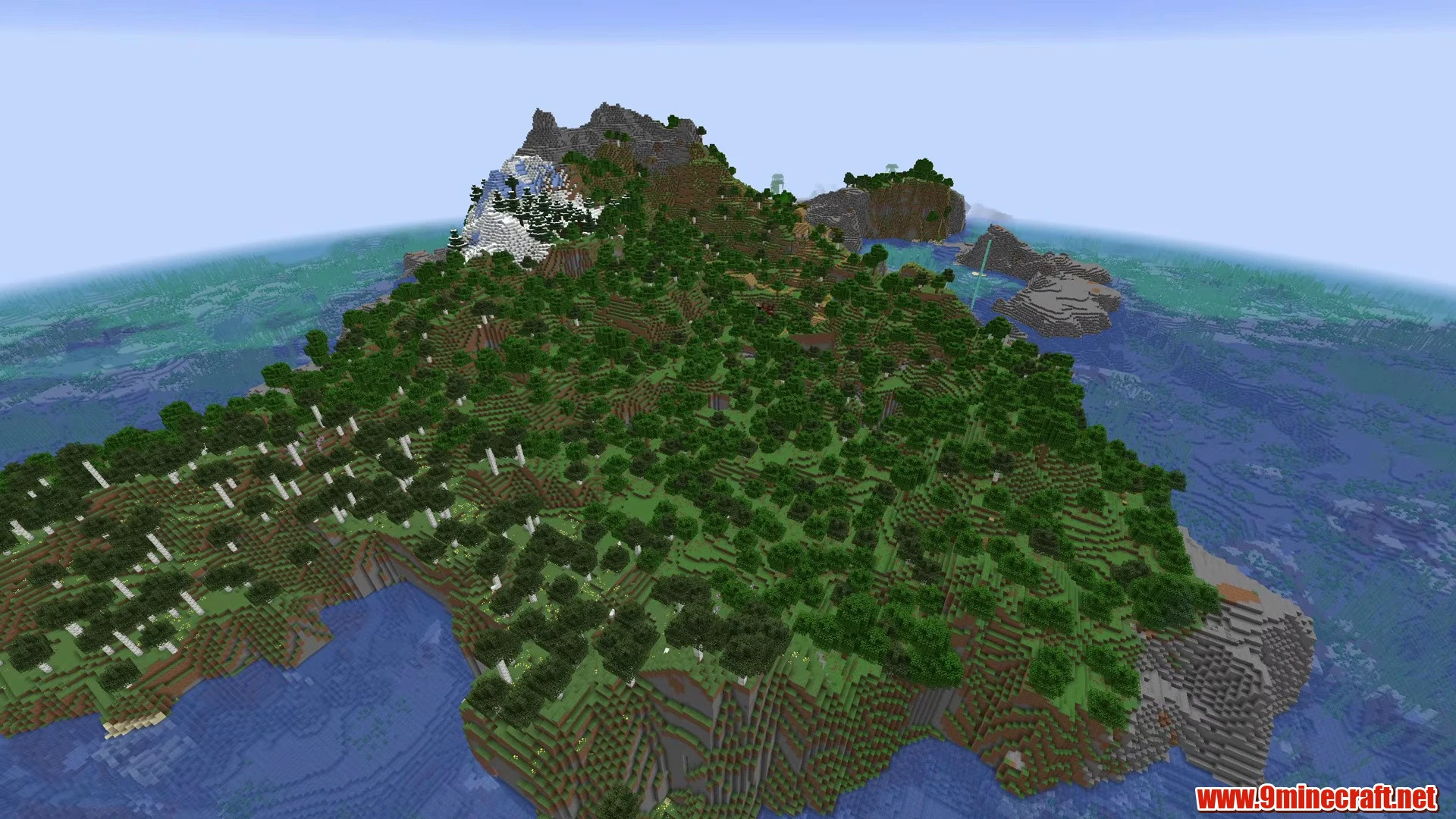 Coastal cliff village and ocean monument - minecraft seed -2432520305403431304