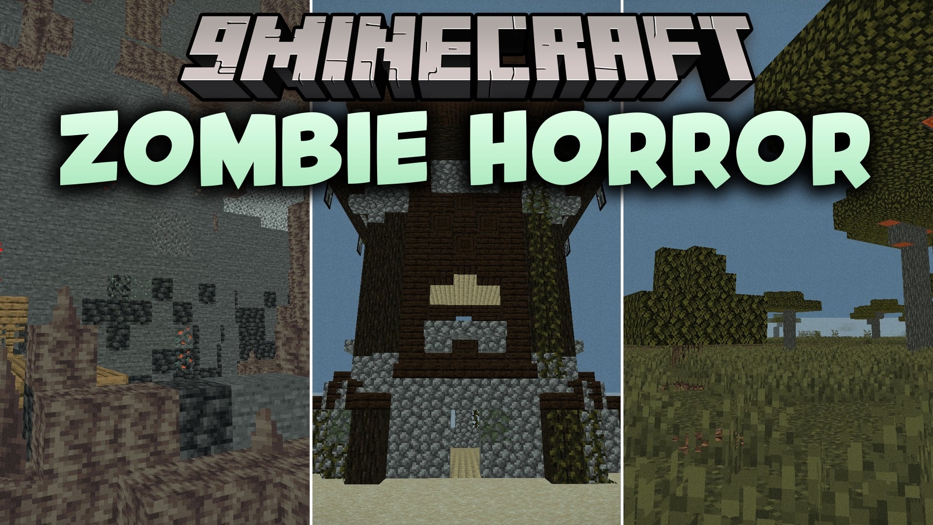 Zombie Horror Shaders (26.2, 1.20.1) – Film Grain with Glowing Red Eyes