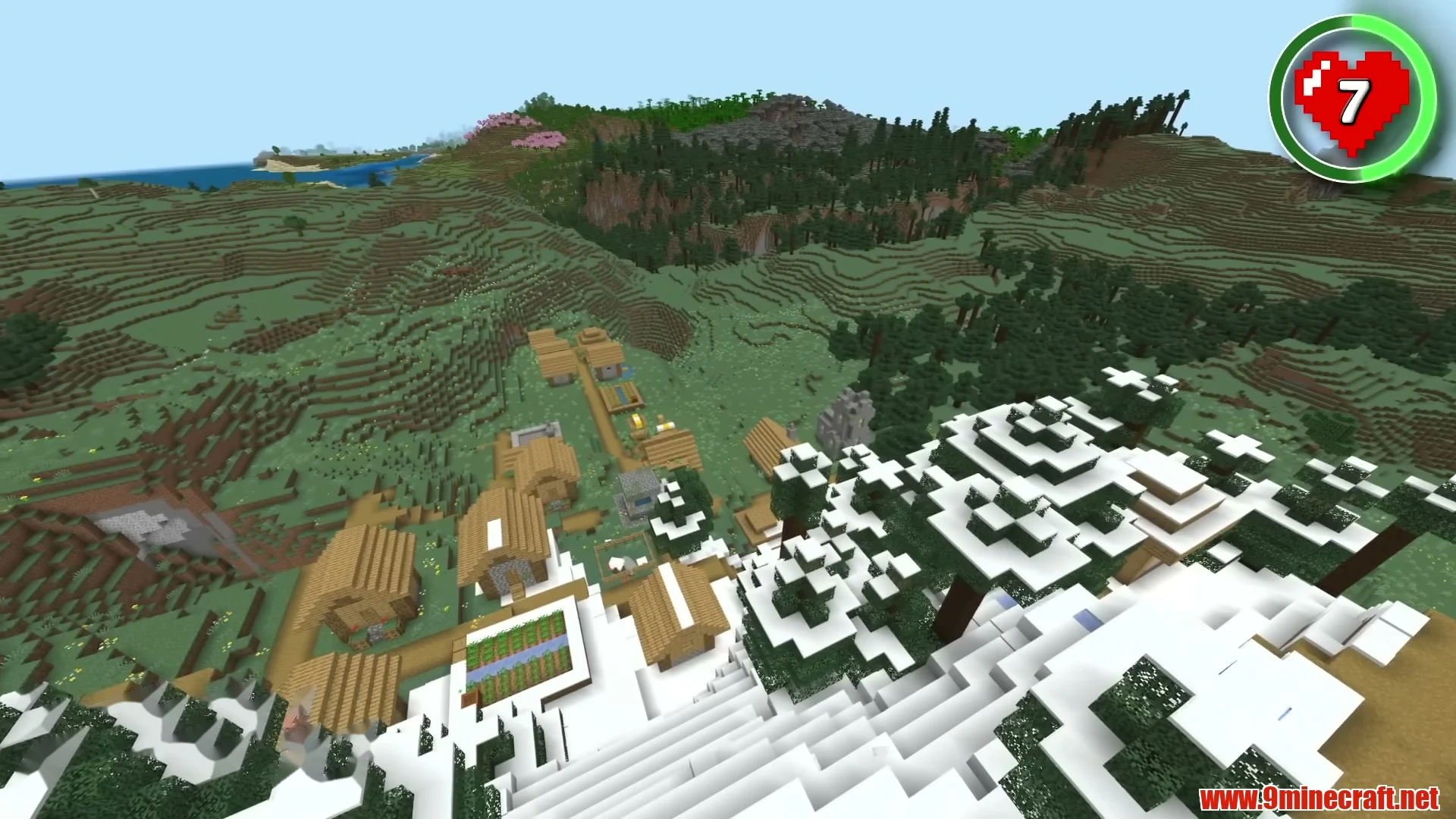 The everything continent (47 biomes & center mansion) - minecraft 26. 3 seed -5207005594169711425 view 2
