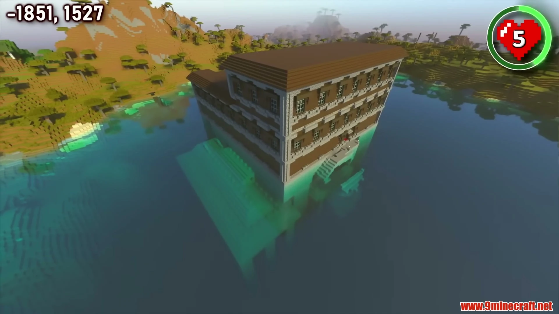 Triple convergence: mansion, monument & stronghold - minecraft 26. 3 seed -3689227763345213365 view 2