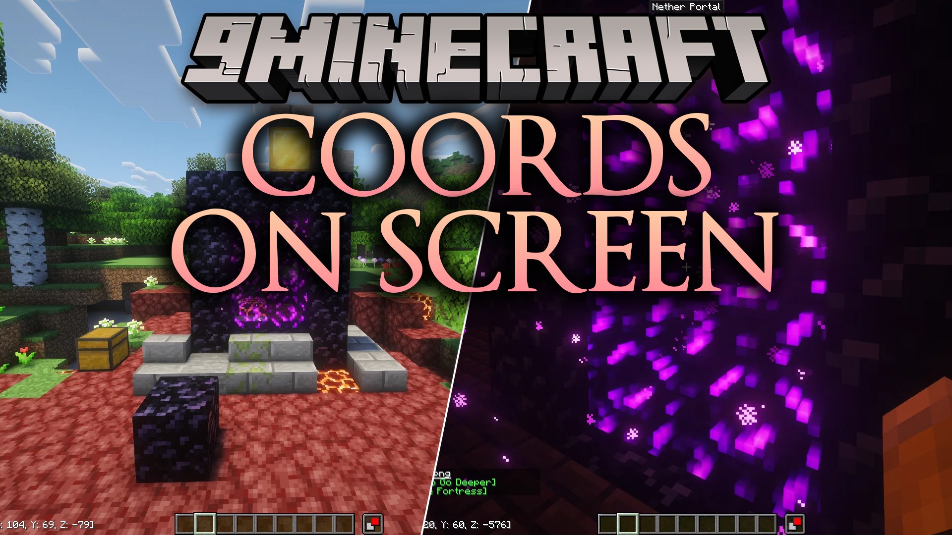 Coords on Screen Mod (26.3, 26.1.2) – Track Portals and Biomes Without Debug