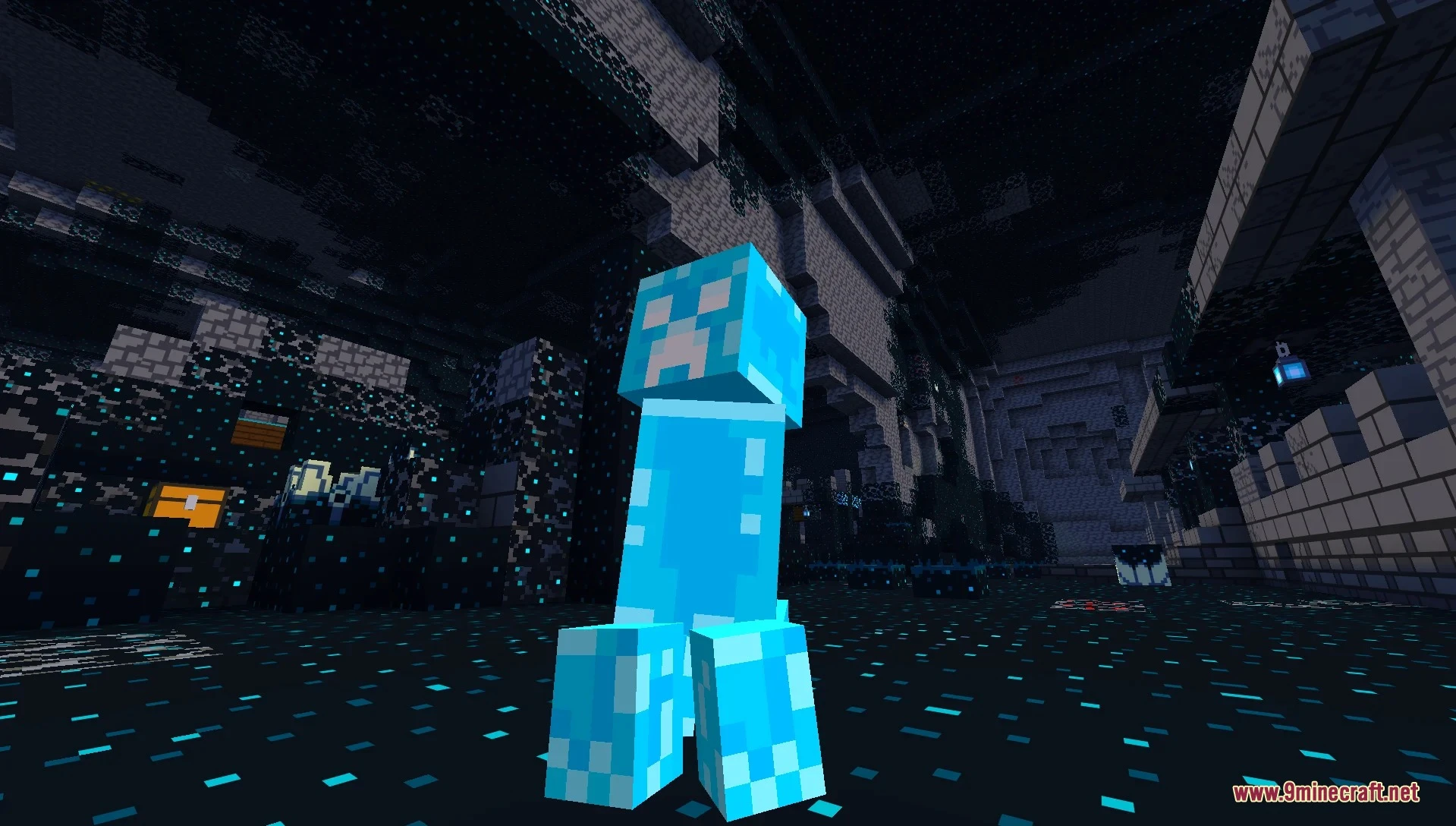 Dungeons 2 Creeper Resource Pack (26.1.2, 1.21.1) – Chilling Blue Soul Infected 2 Dungeons 2 creeper resource pack screenshot 1