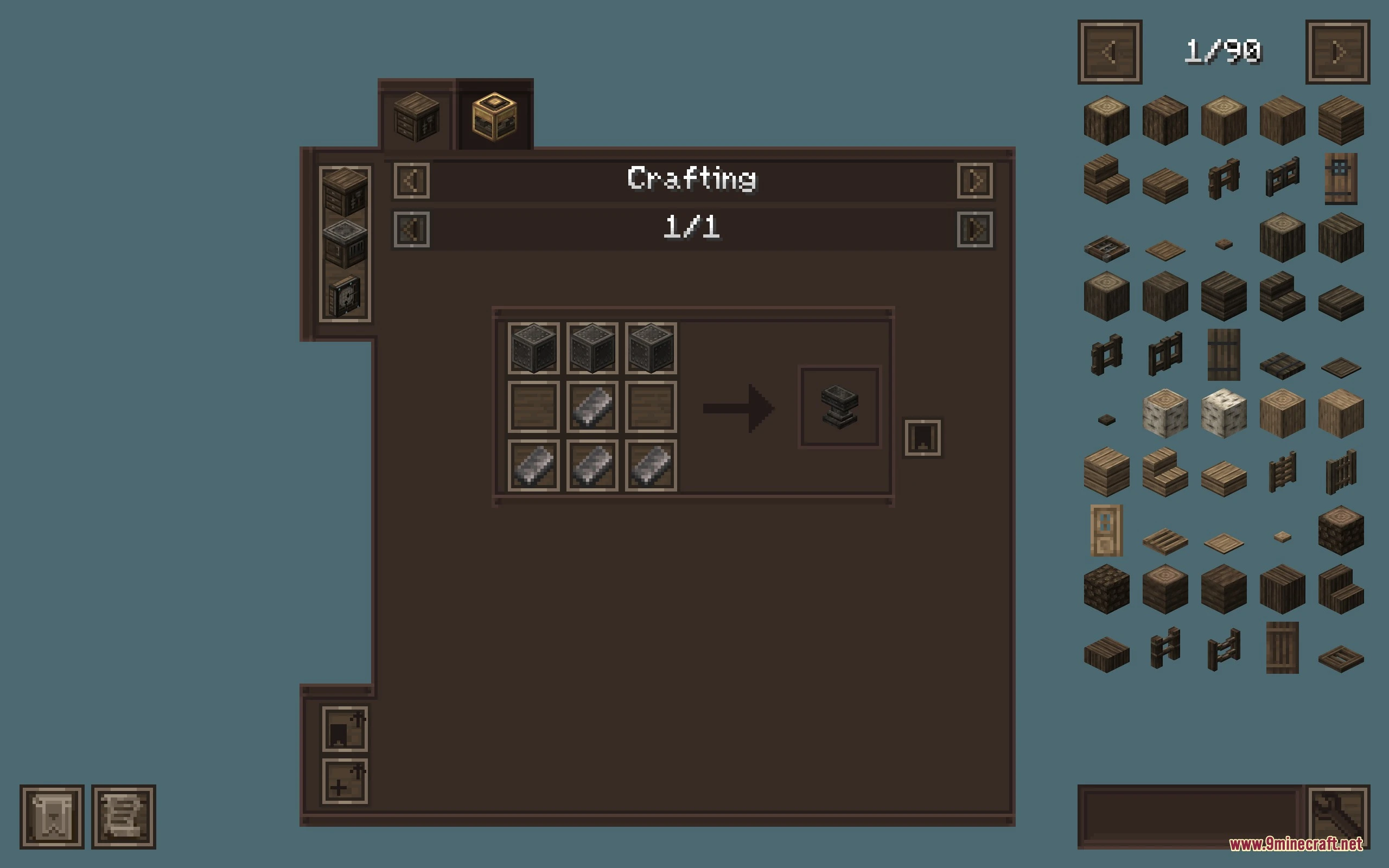 Excalibur Just Enough Items Jei Support By Ruseki_ Resource Pack (26.3, 1.20.1) 3 Rustic crafting interface showing a recipe for a block in minecraft